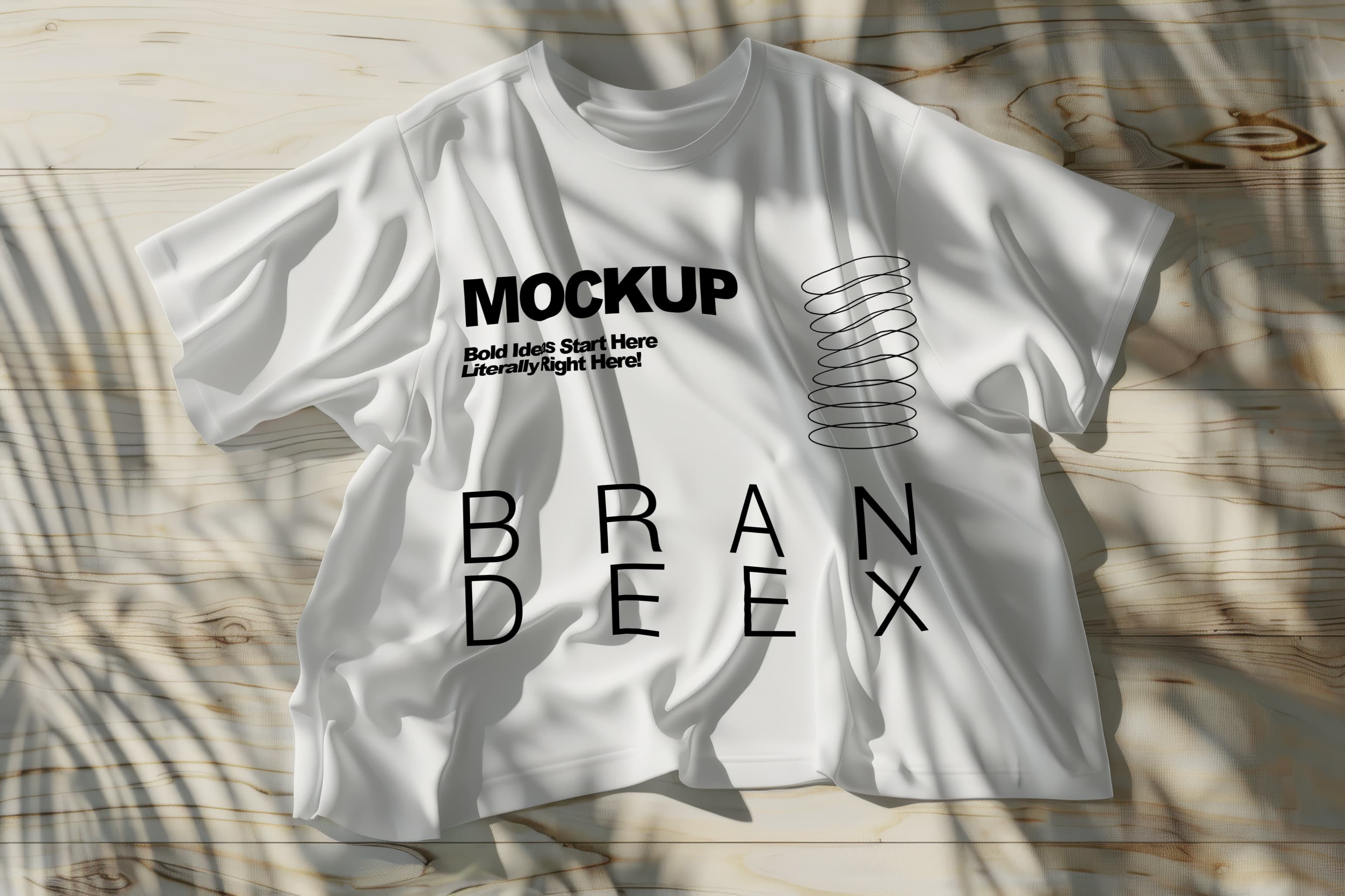 White T-Shirt Mockup Front View Photorealistic Studio Apparel Branding