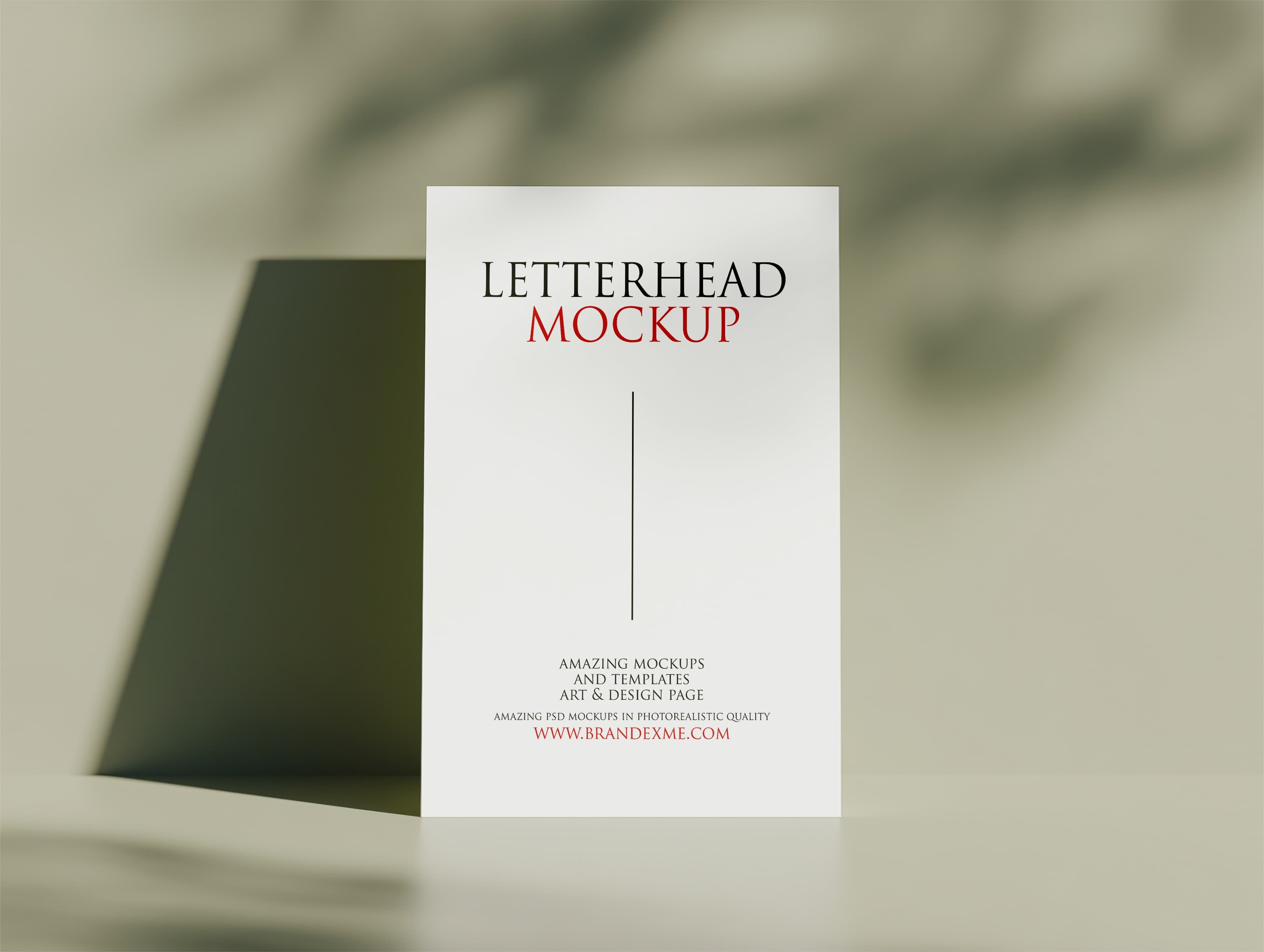 Premium Brandex Stationery – Minimalist Letterhead with Soft Leaf Shadows