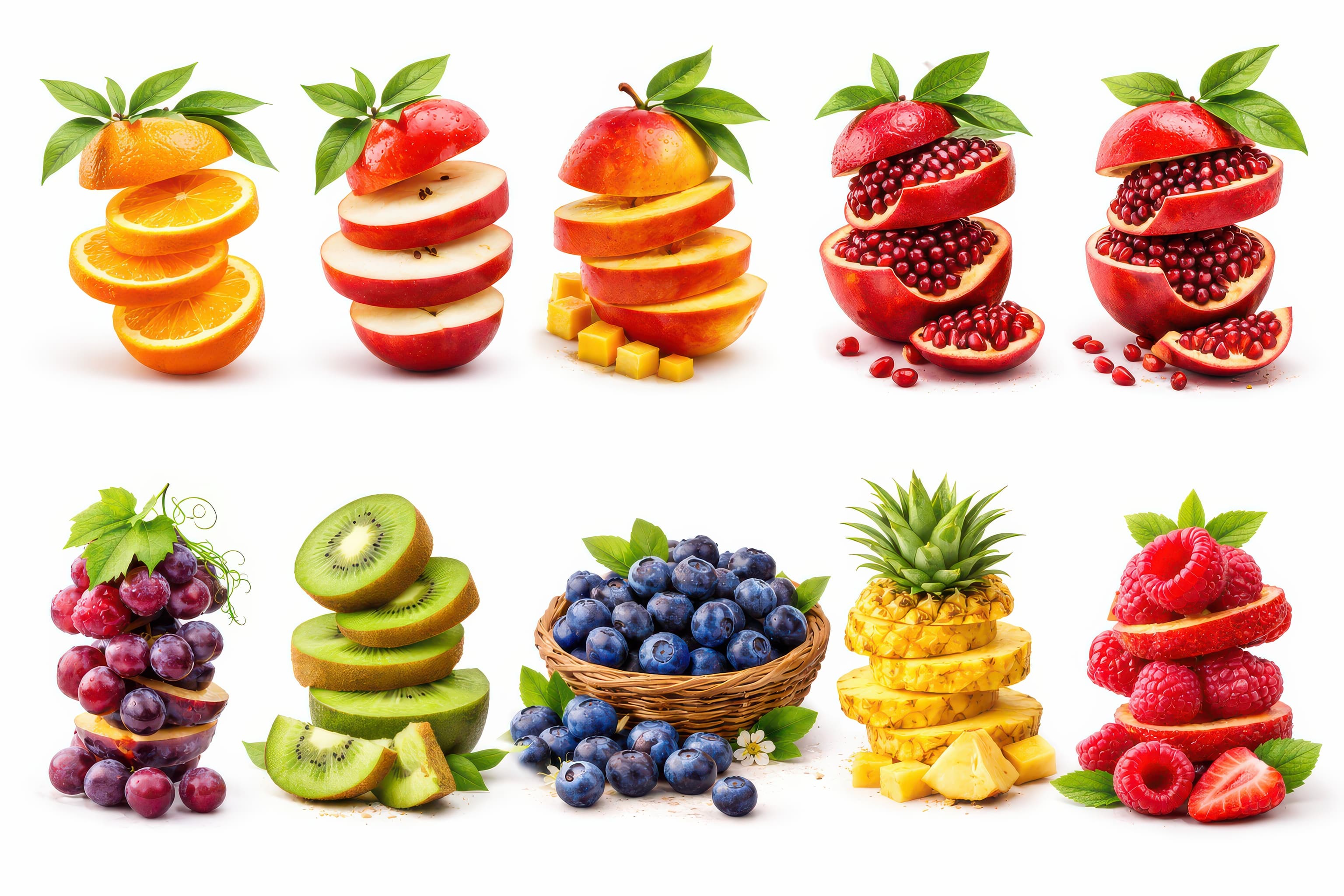 Ultimate Fruit Harvest: Multi-Variety Sliced Stock Asset