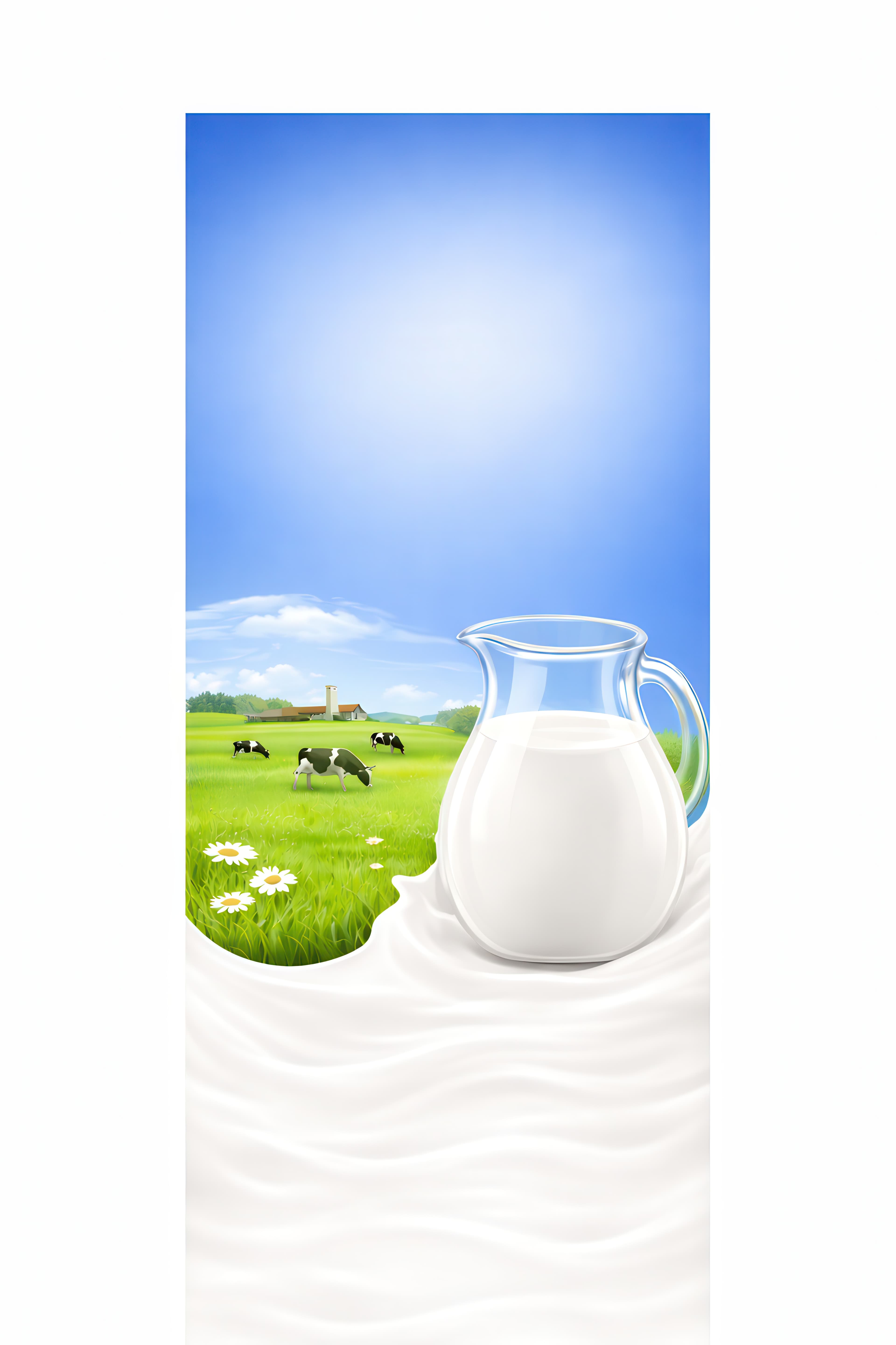 Pure Meadow Dairy – Serene Blue Sky Branding Asset