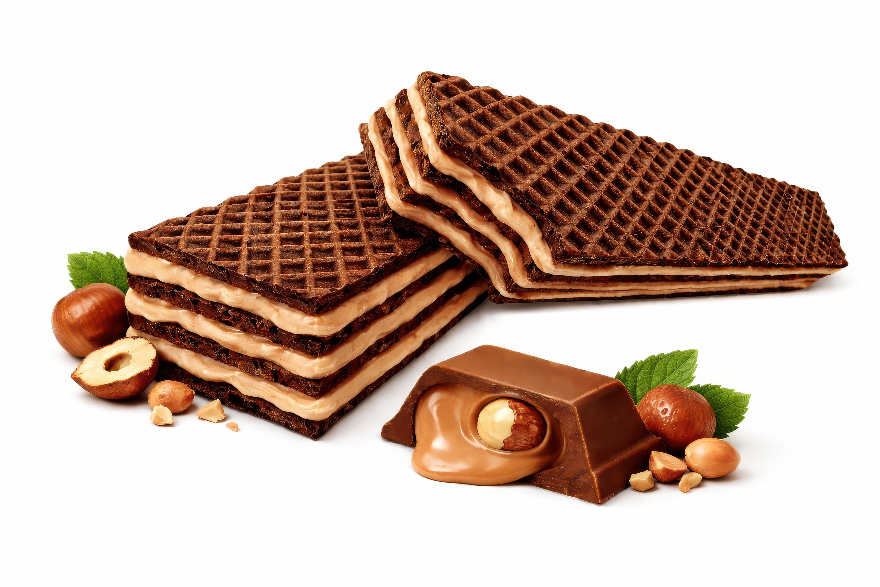 Hazelnut Indulgence: Chocolate Wafer & Praline Truffle Asset