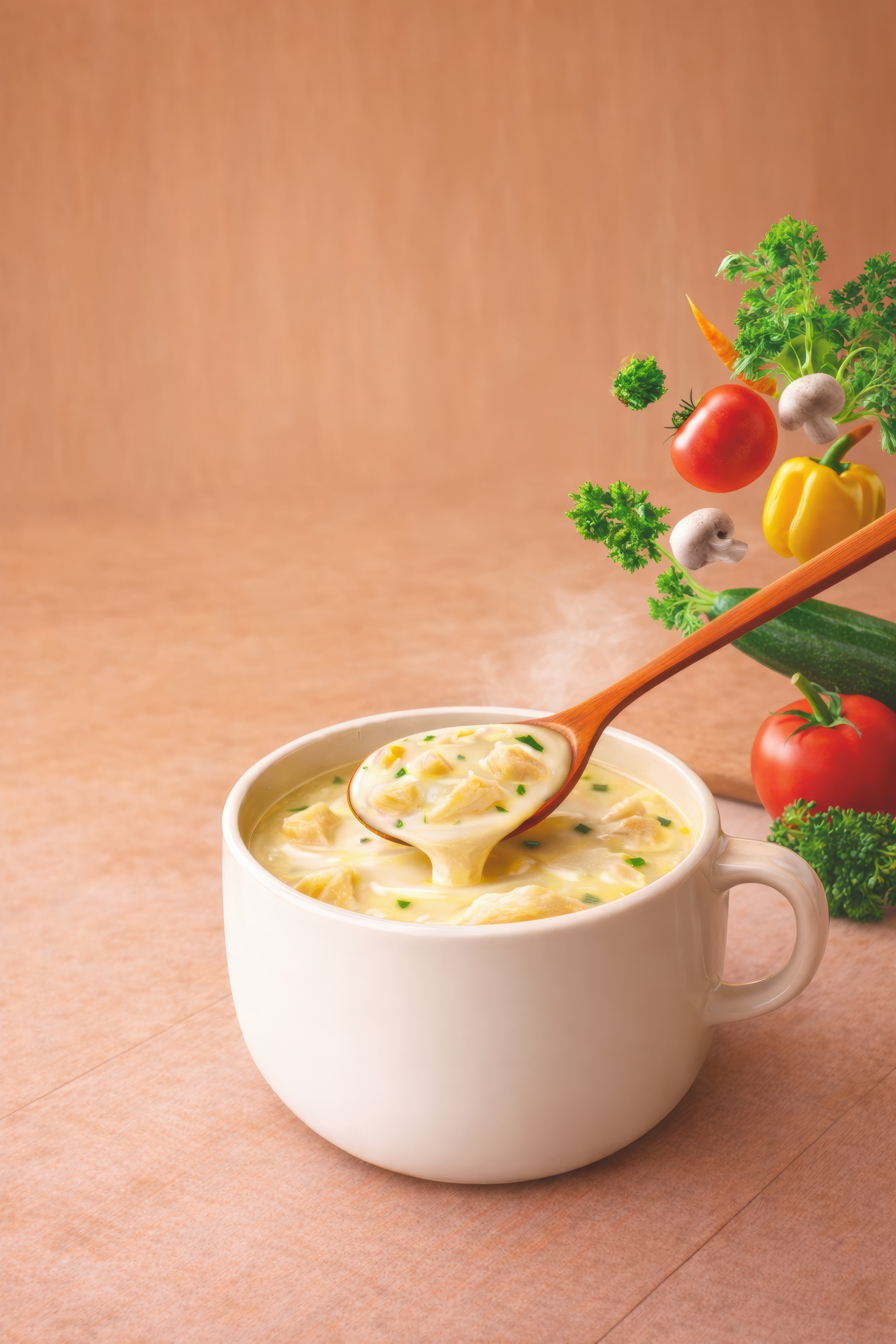Savory Garden Harvest: Creamy Vegetable Soup Asset