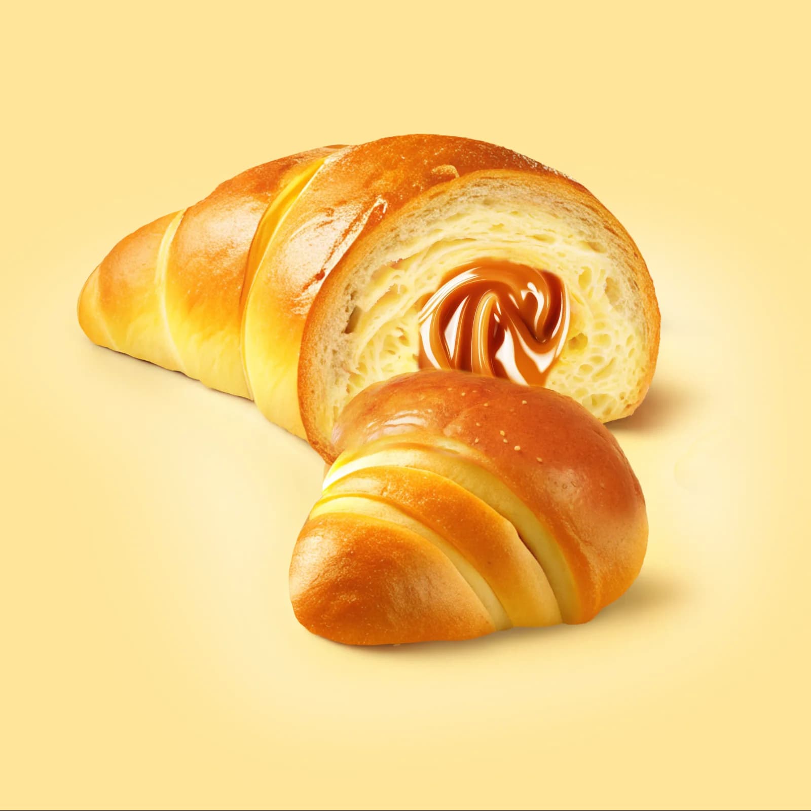 Caramel Croissant - Isolated PSD with High-Resolution Texture
