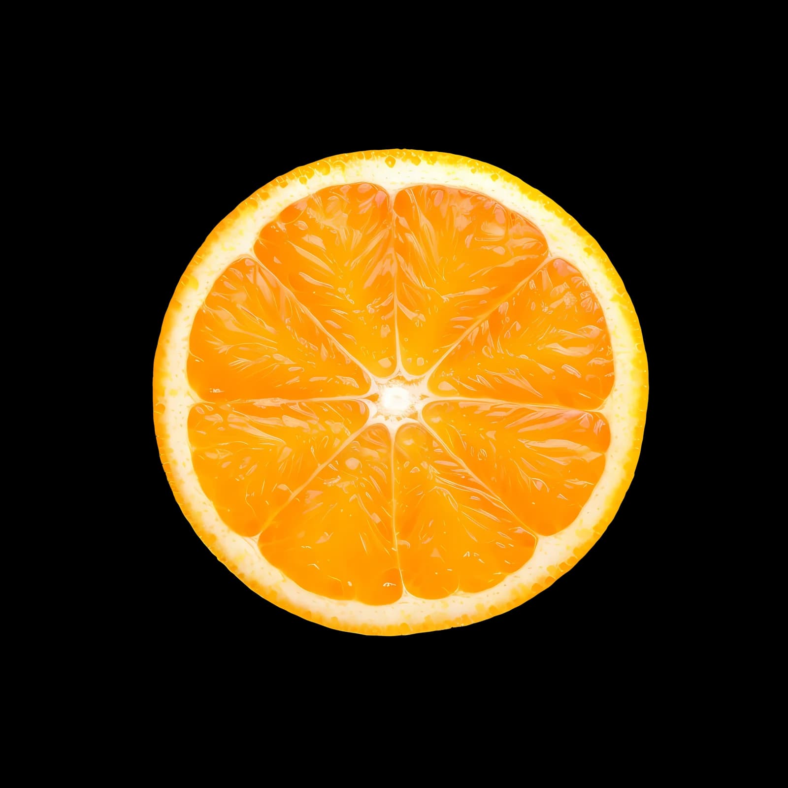 Fresh Orange Fruit Isolated PSD with High-Resolution Texture