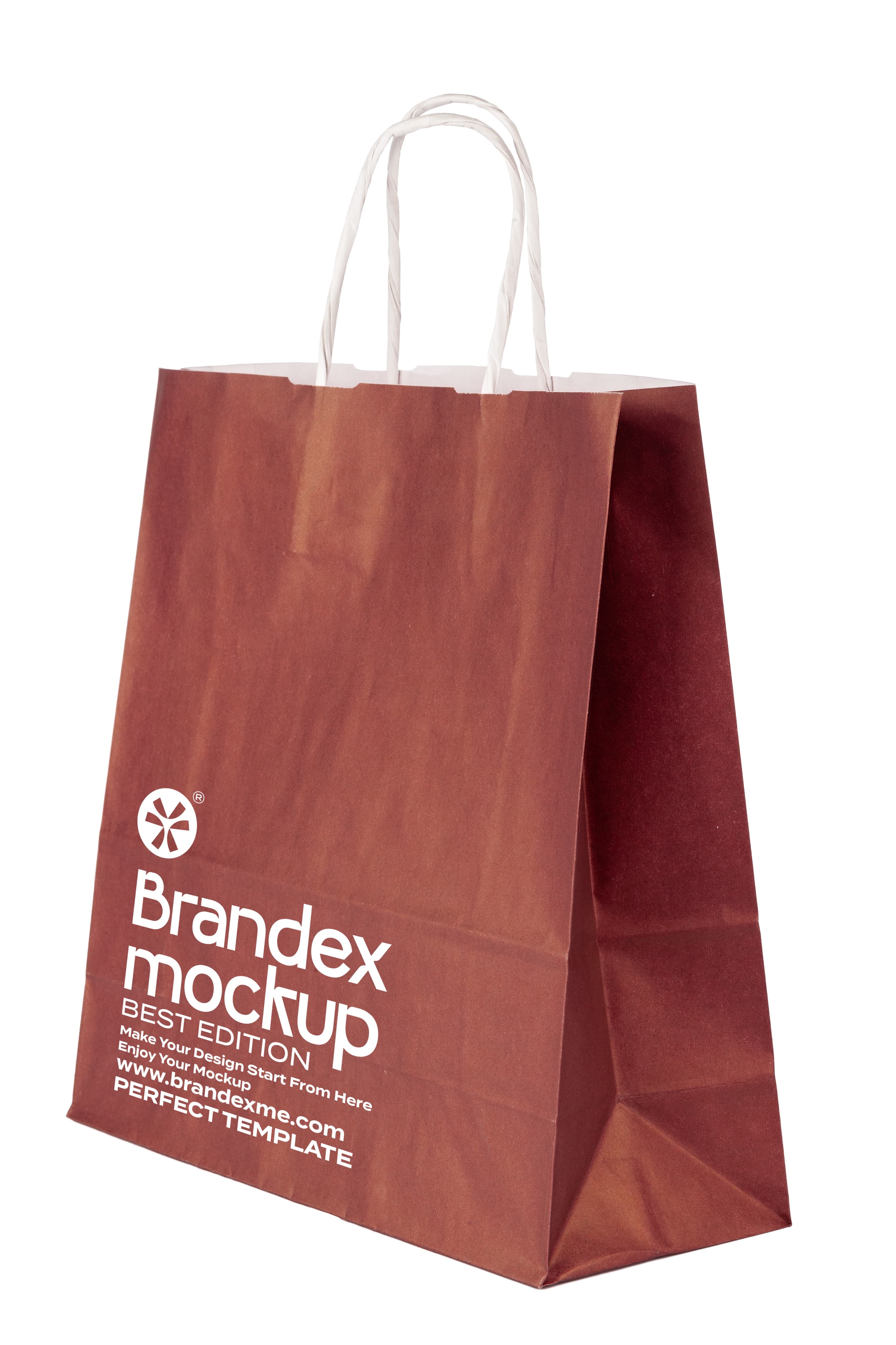 Brandex Mockup – Maroon Paper Shopping Bag Mockup