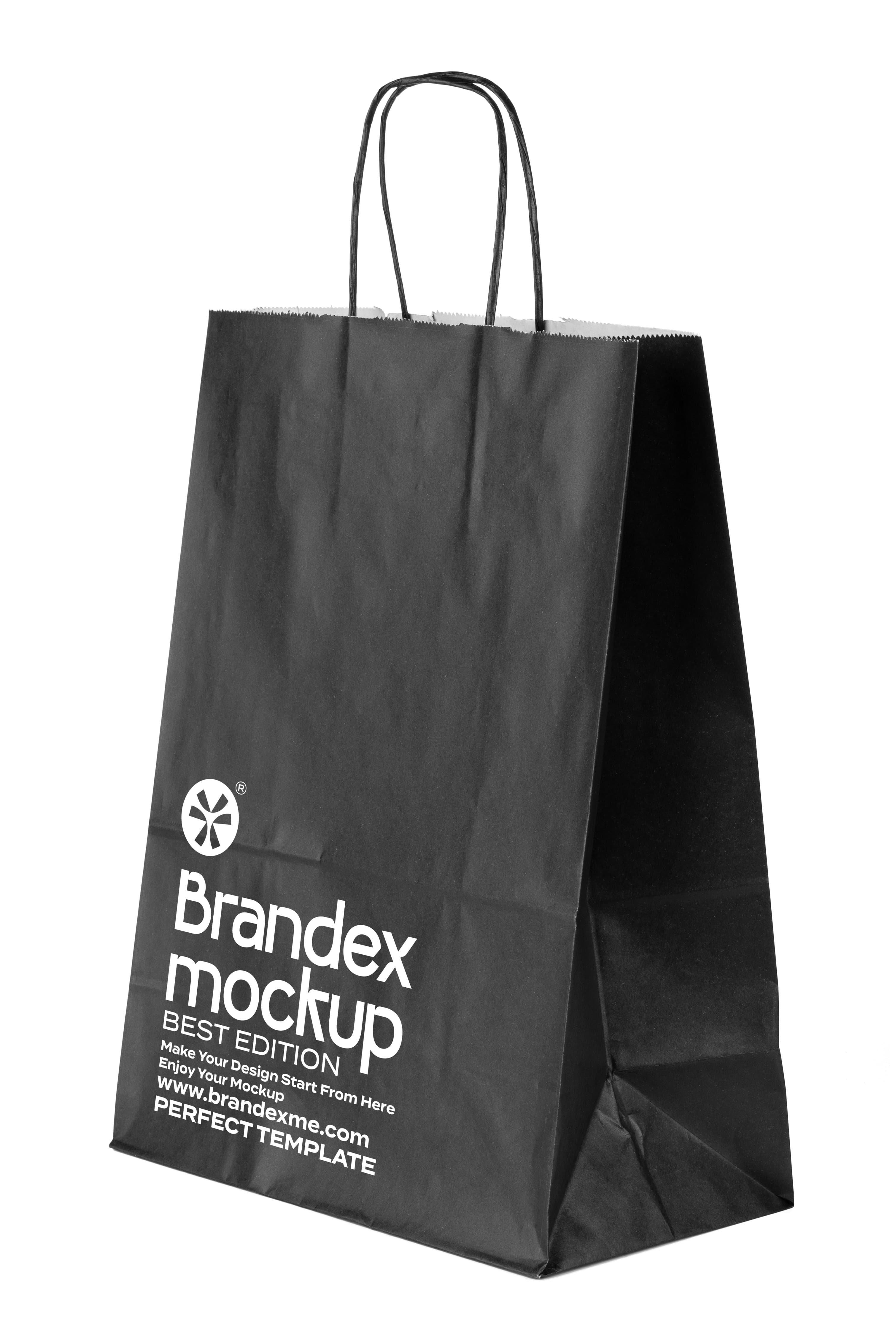 Brandex Mockup – Black Paper Shopping Bag Mockup