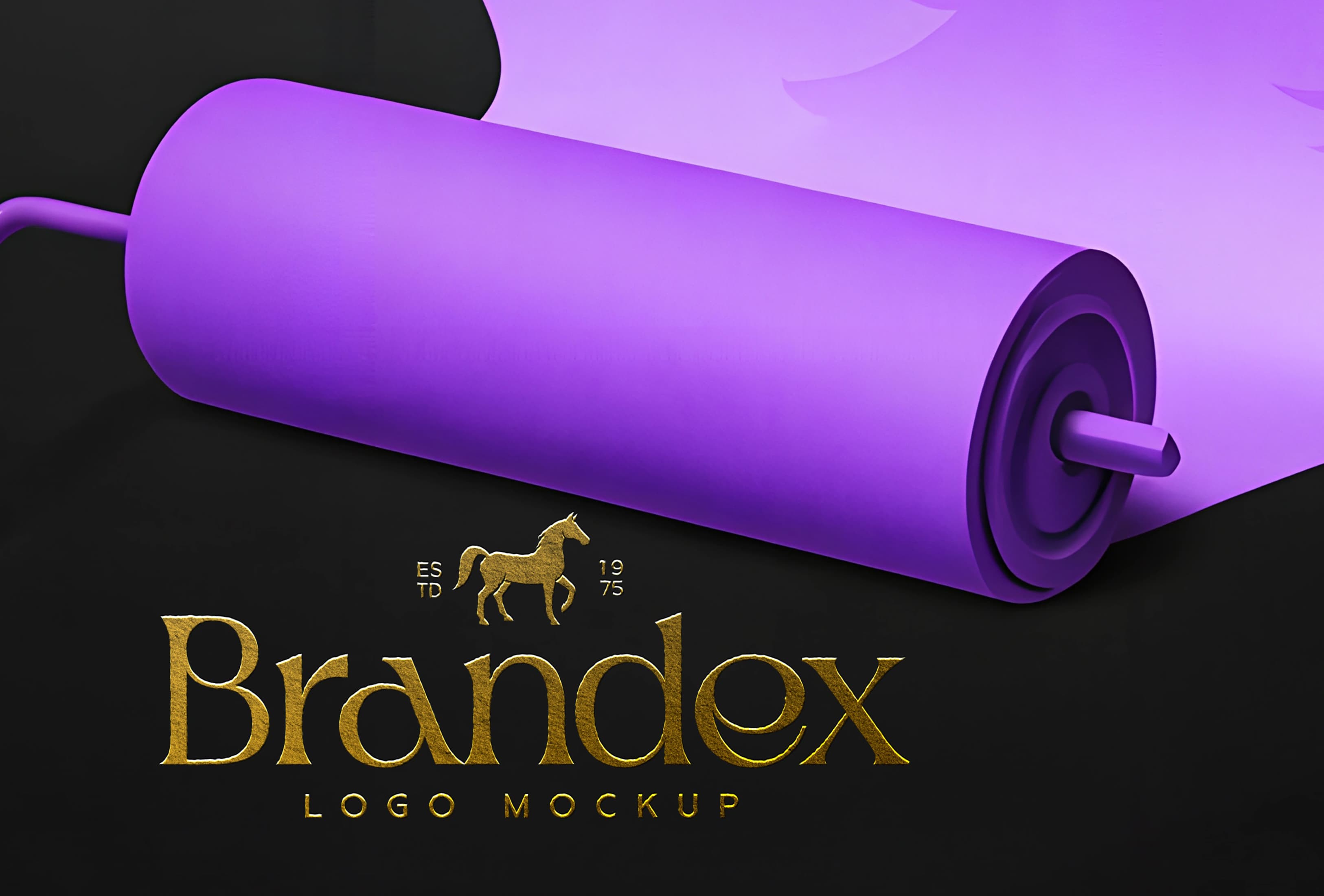 Purple paper roll mockup
