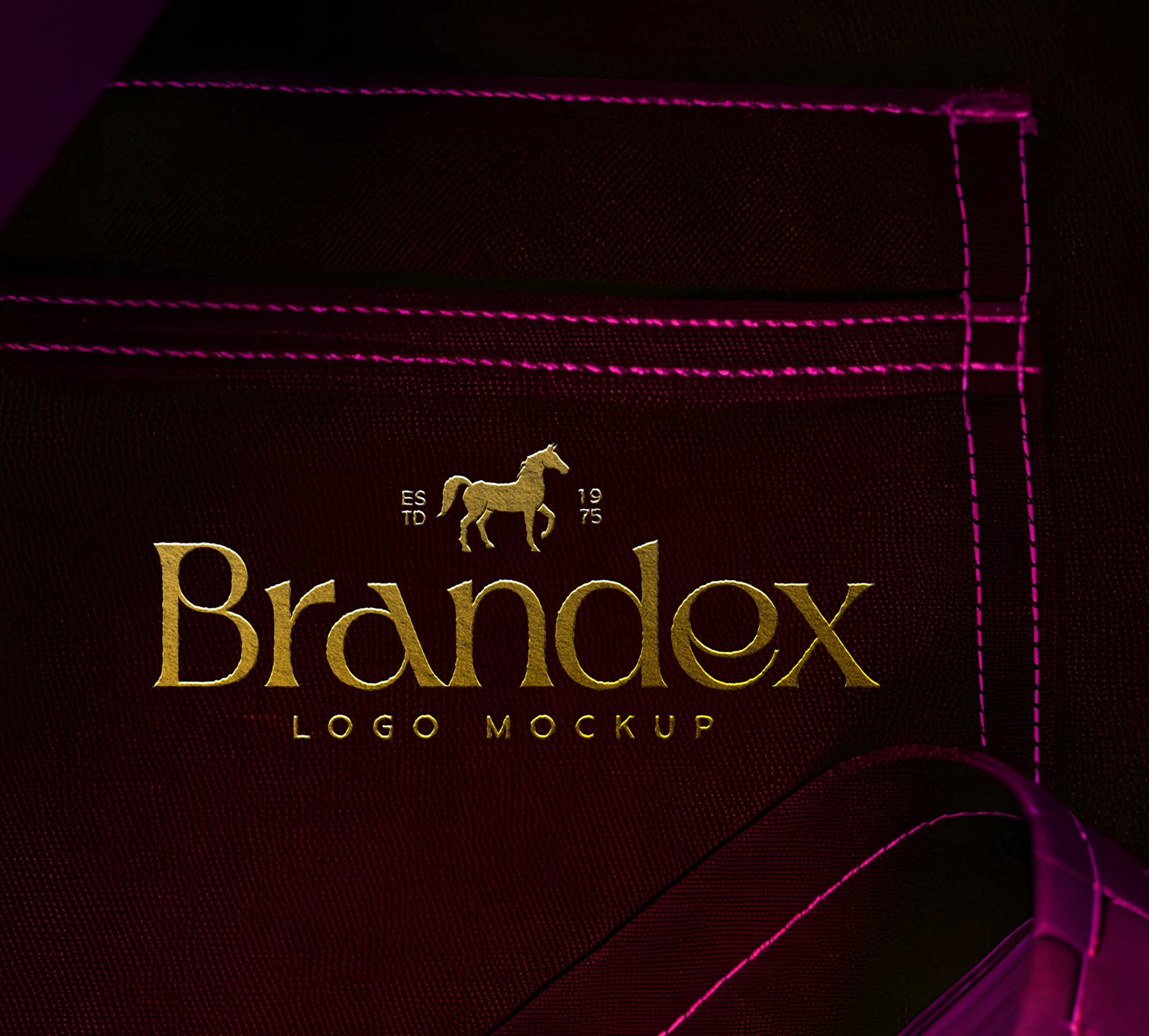 Luxury gold logo mockup on fabric