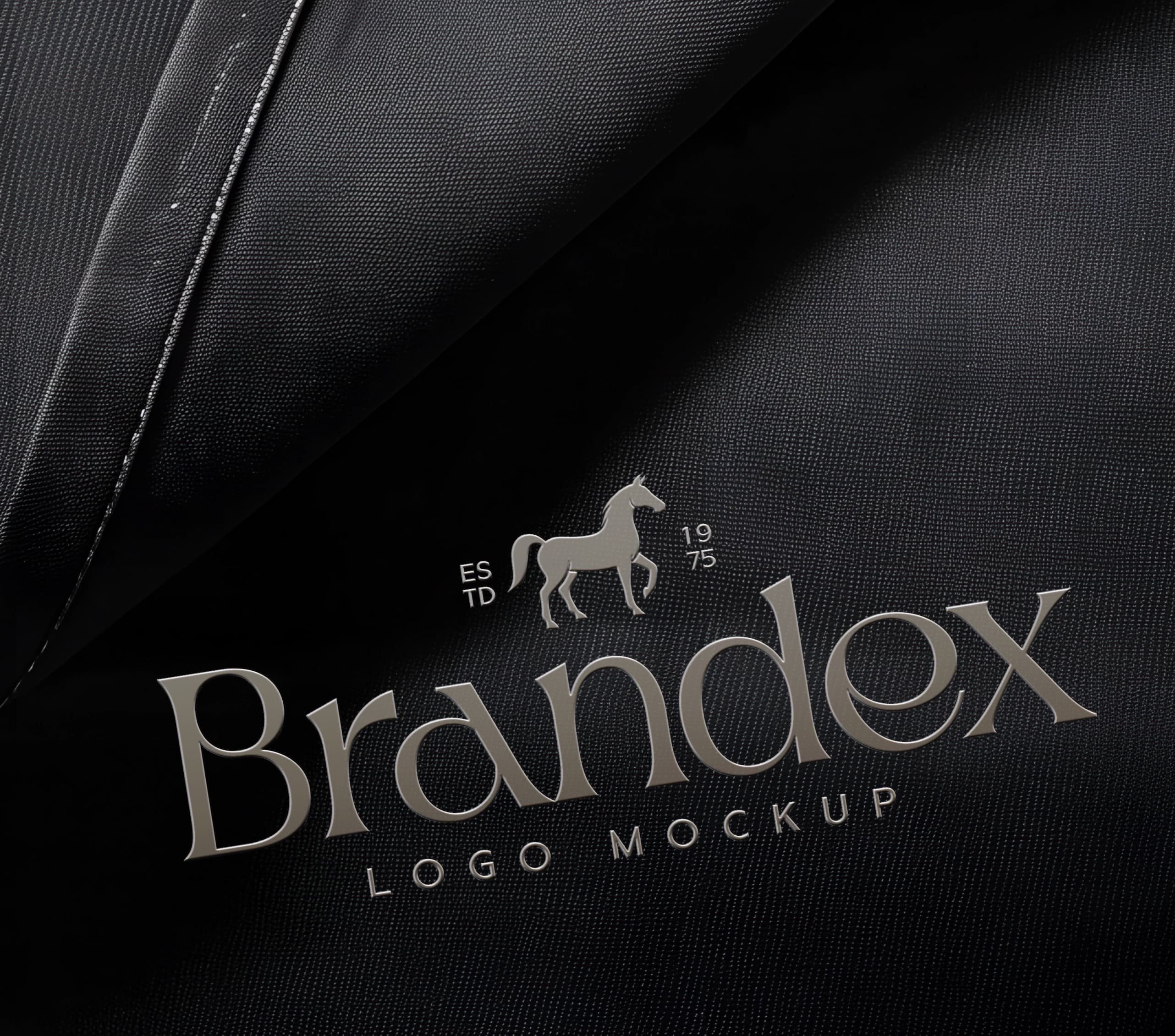 Faux leather embossed logo mockup