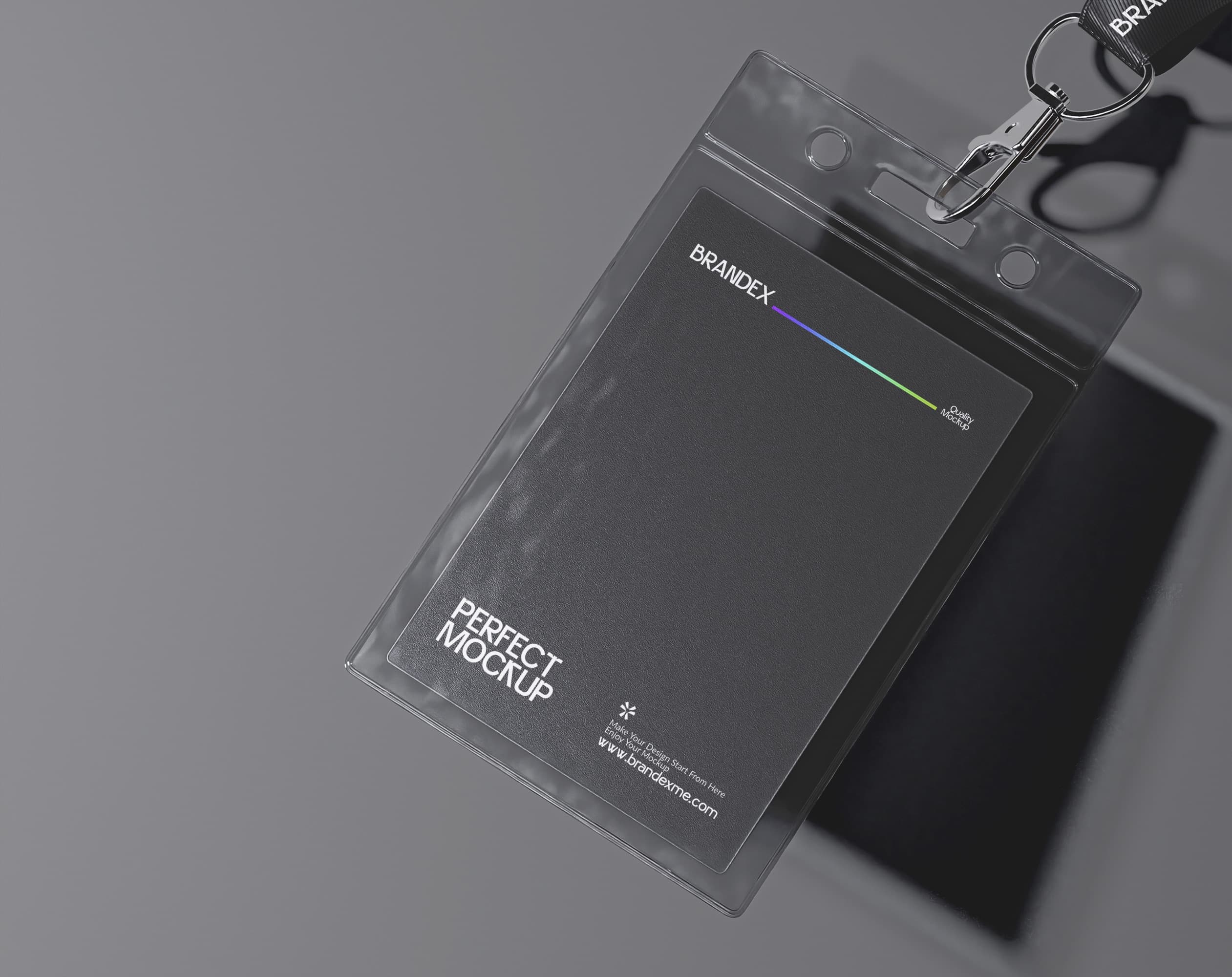 Sleek clear id badge mockup