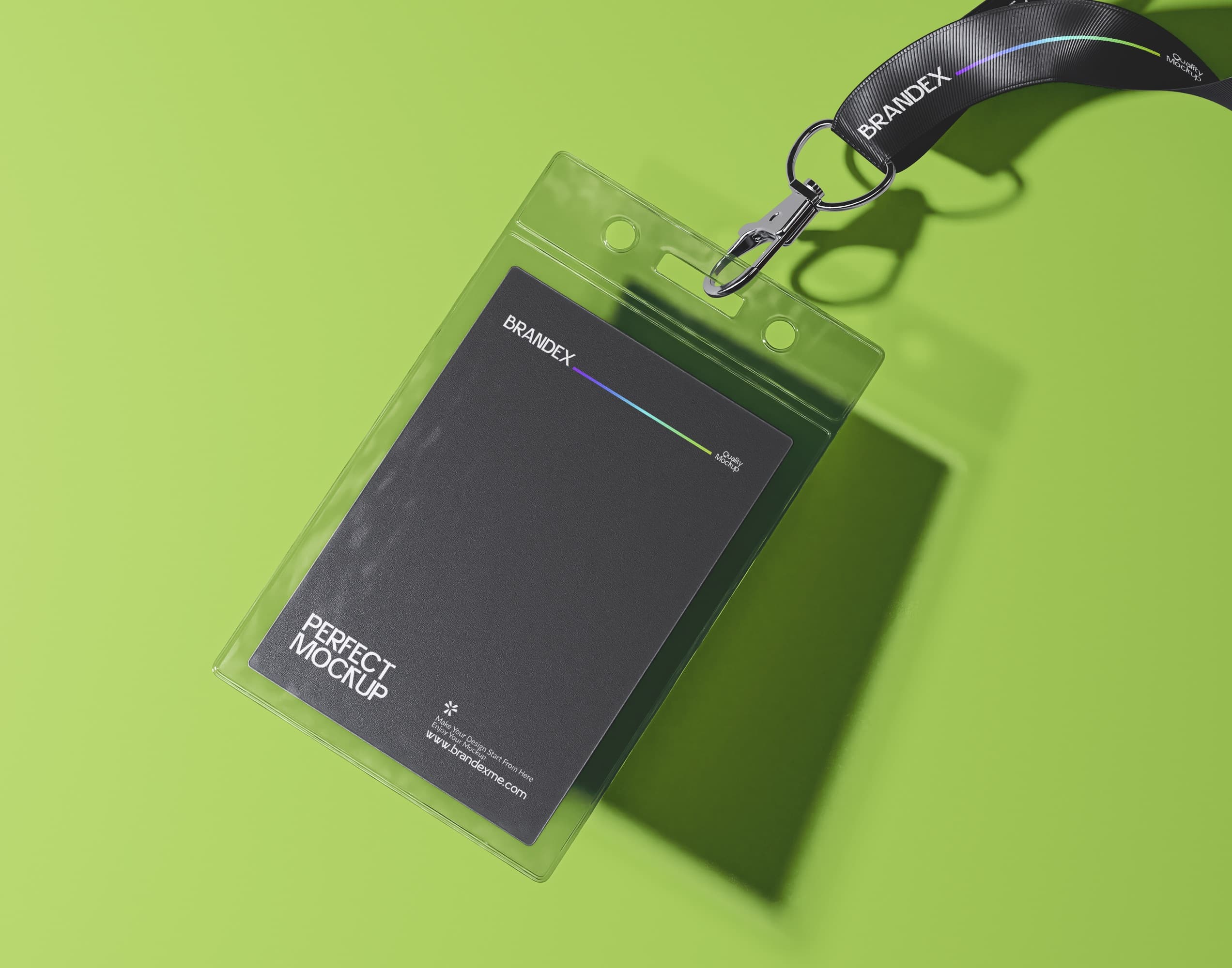 Transparent id badge holder mockup