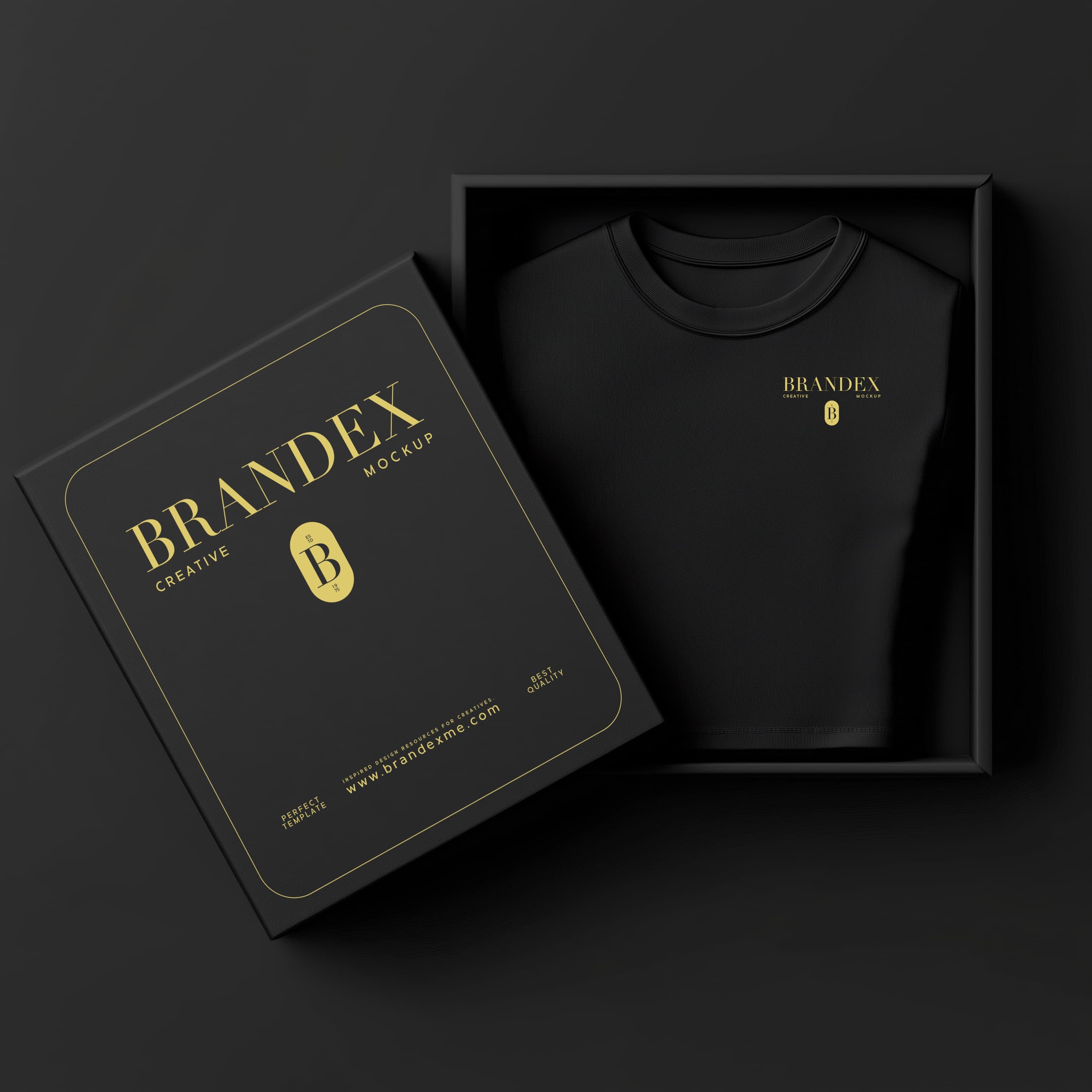 Elegant black t-shirt mockup