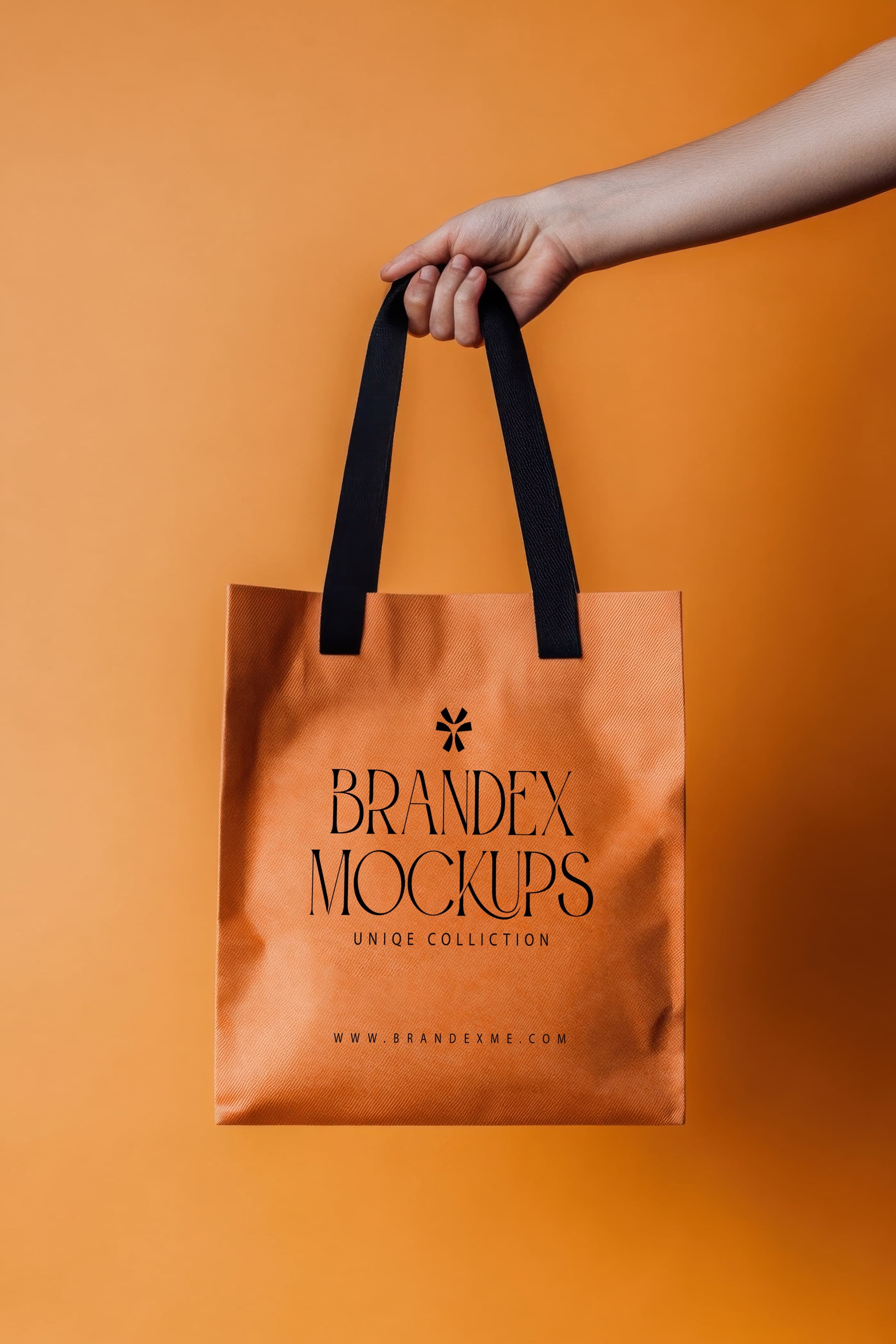 Orange tote bag mockup