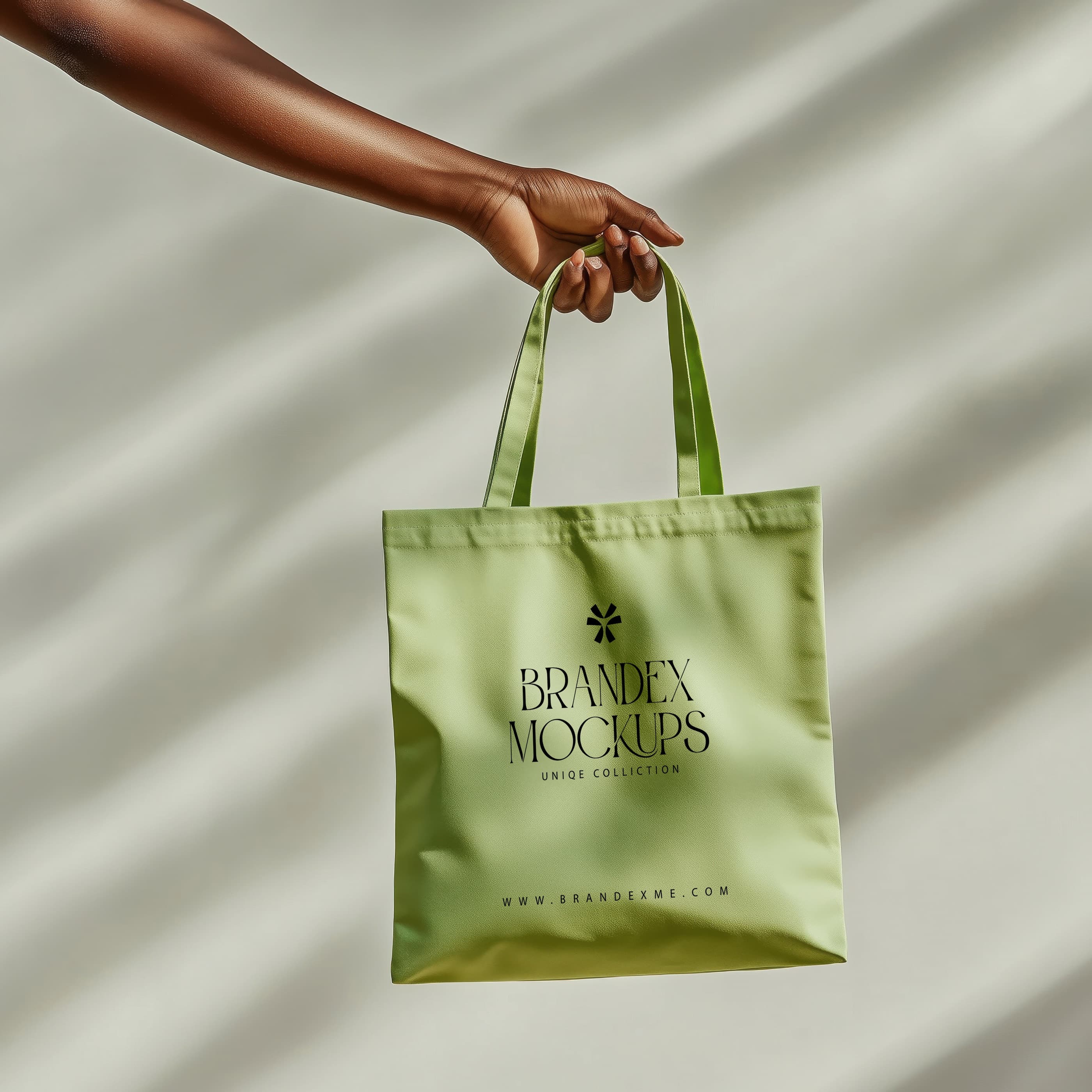 Olive green tote bag mockup