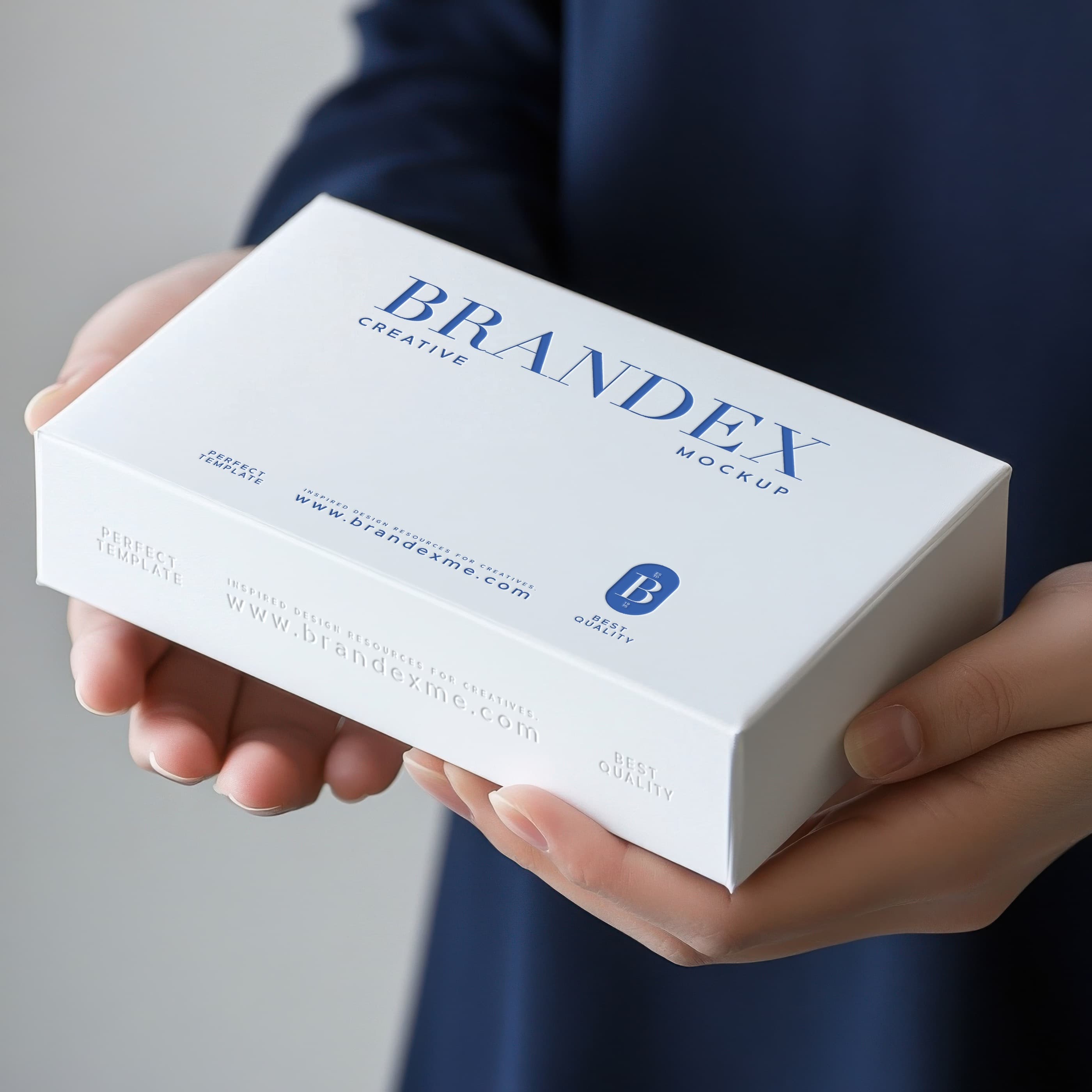 Minimalist blue text white mockup