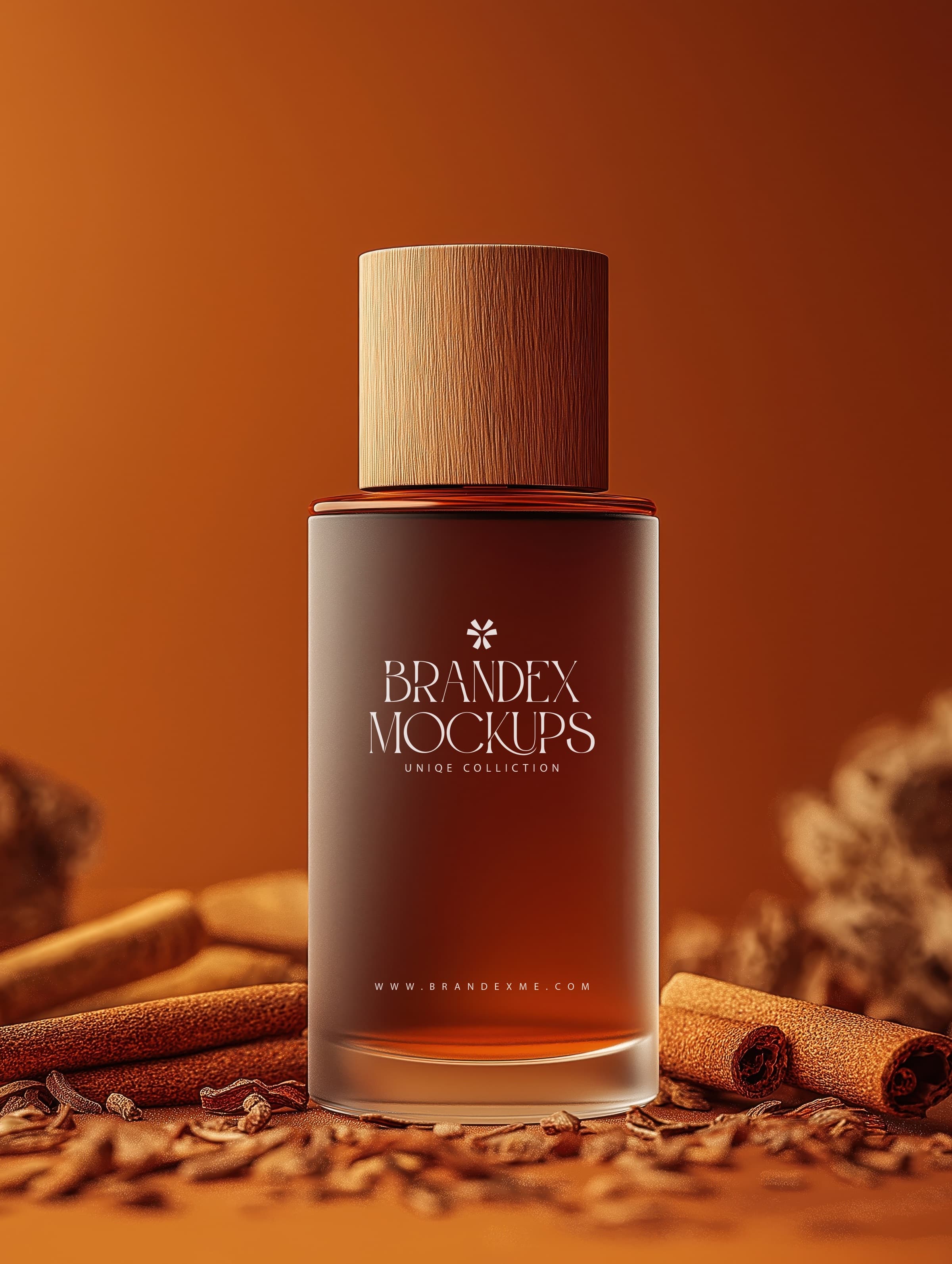 Amber glass perfume mockup