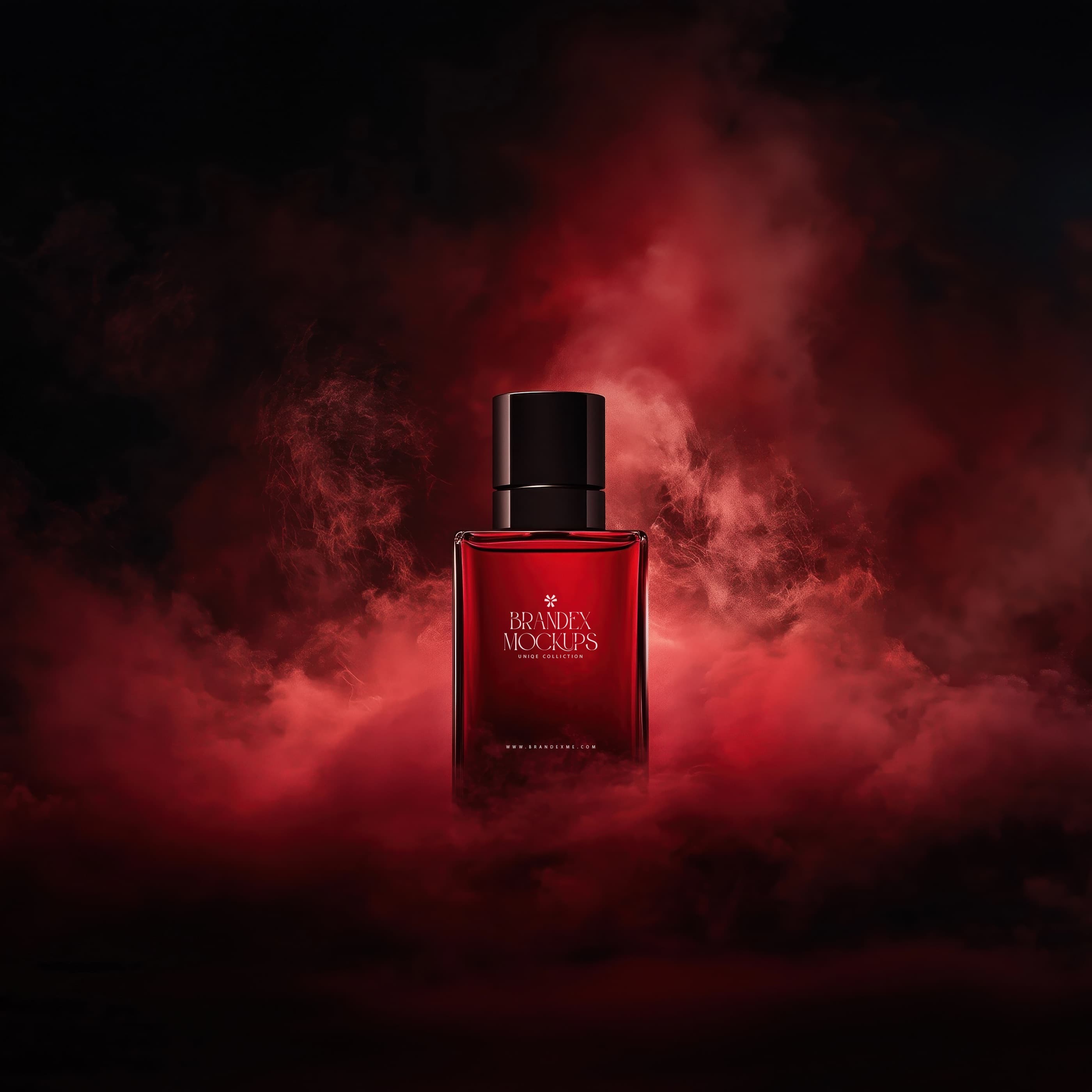 Luxurious red perfume mockup