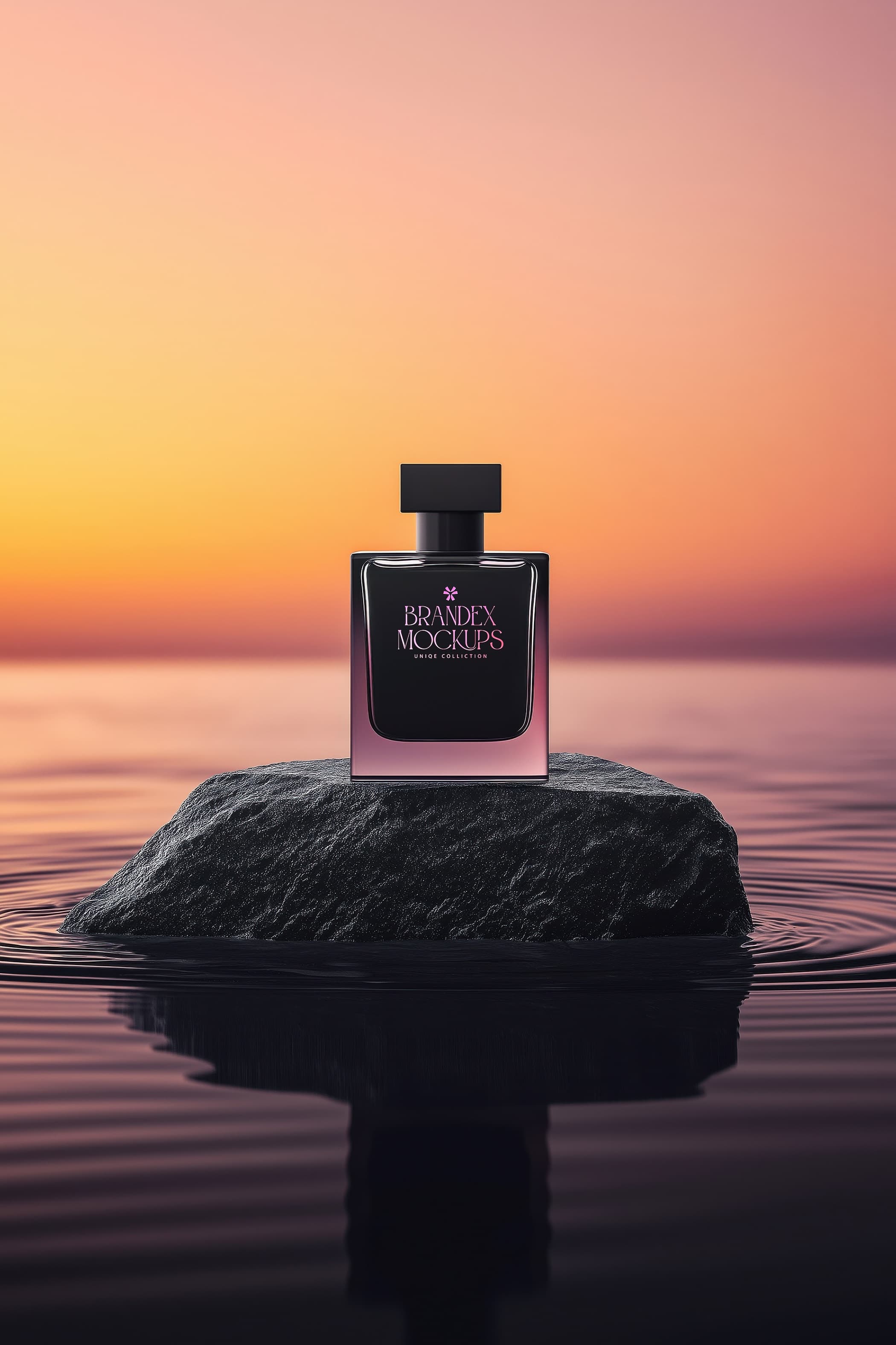 Sunset perfume mockup