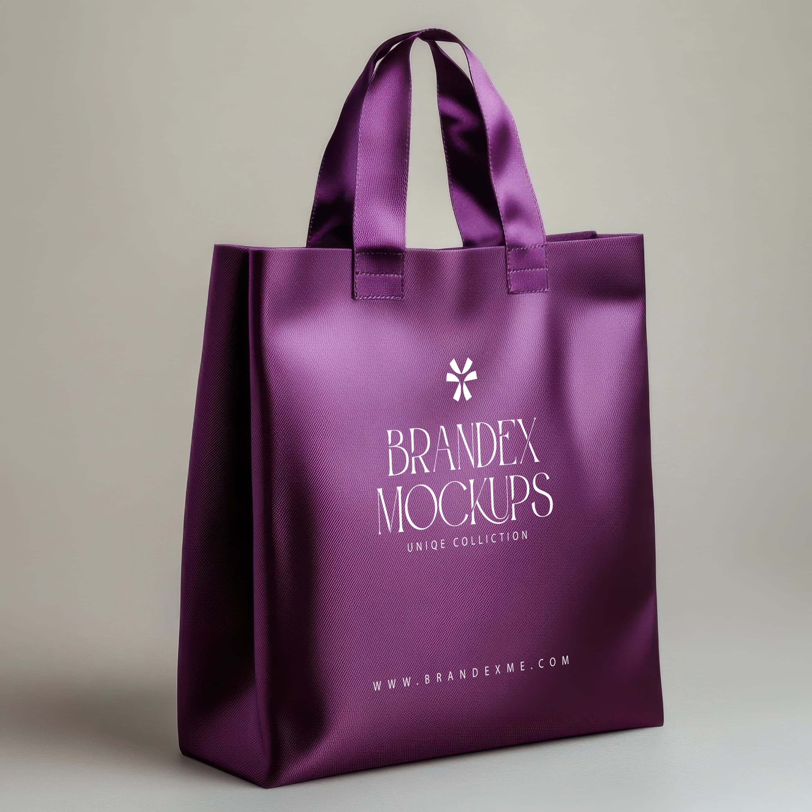 Purple fabric tote bag mockup