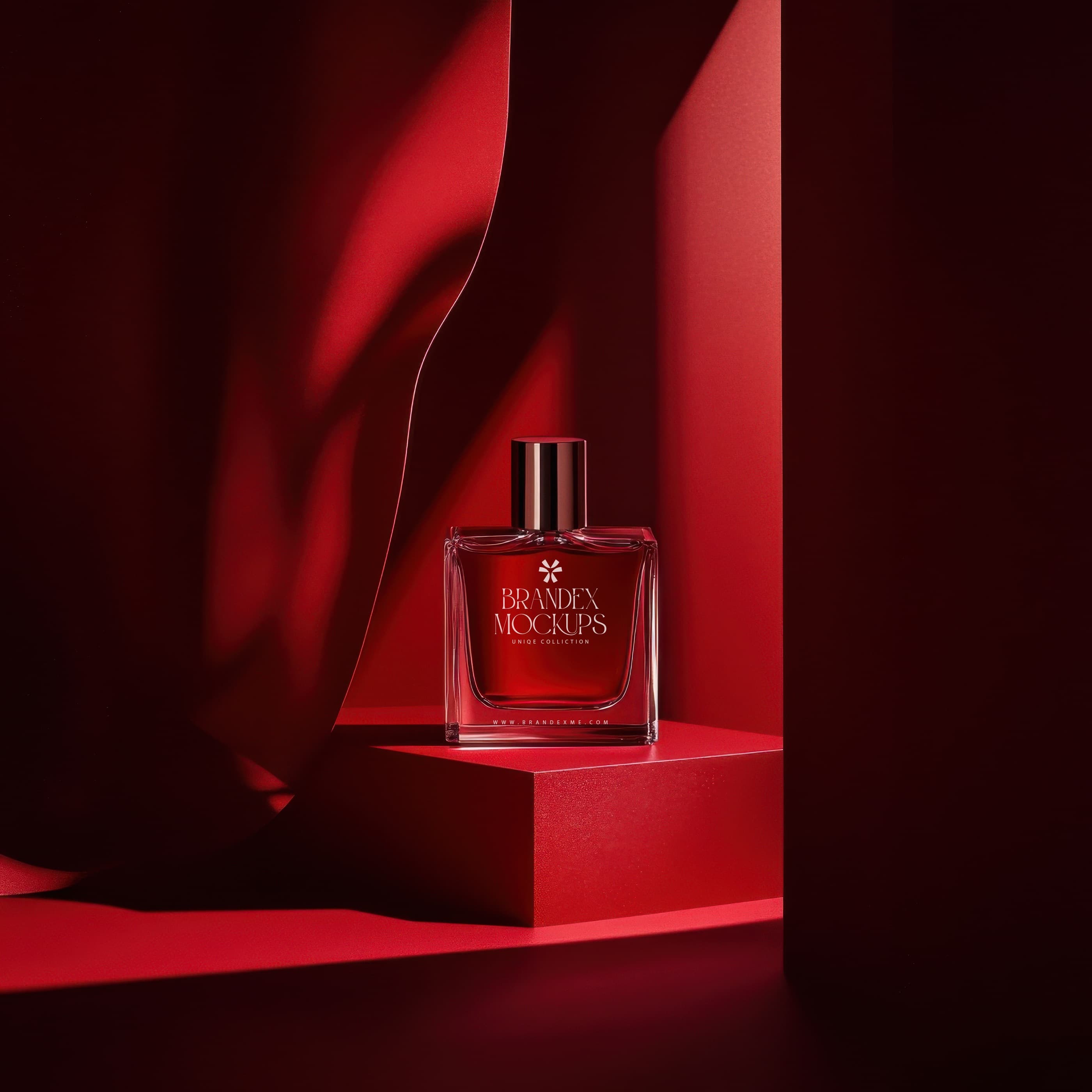 Elegant red perfume mockup
