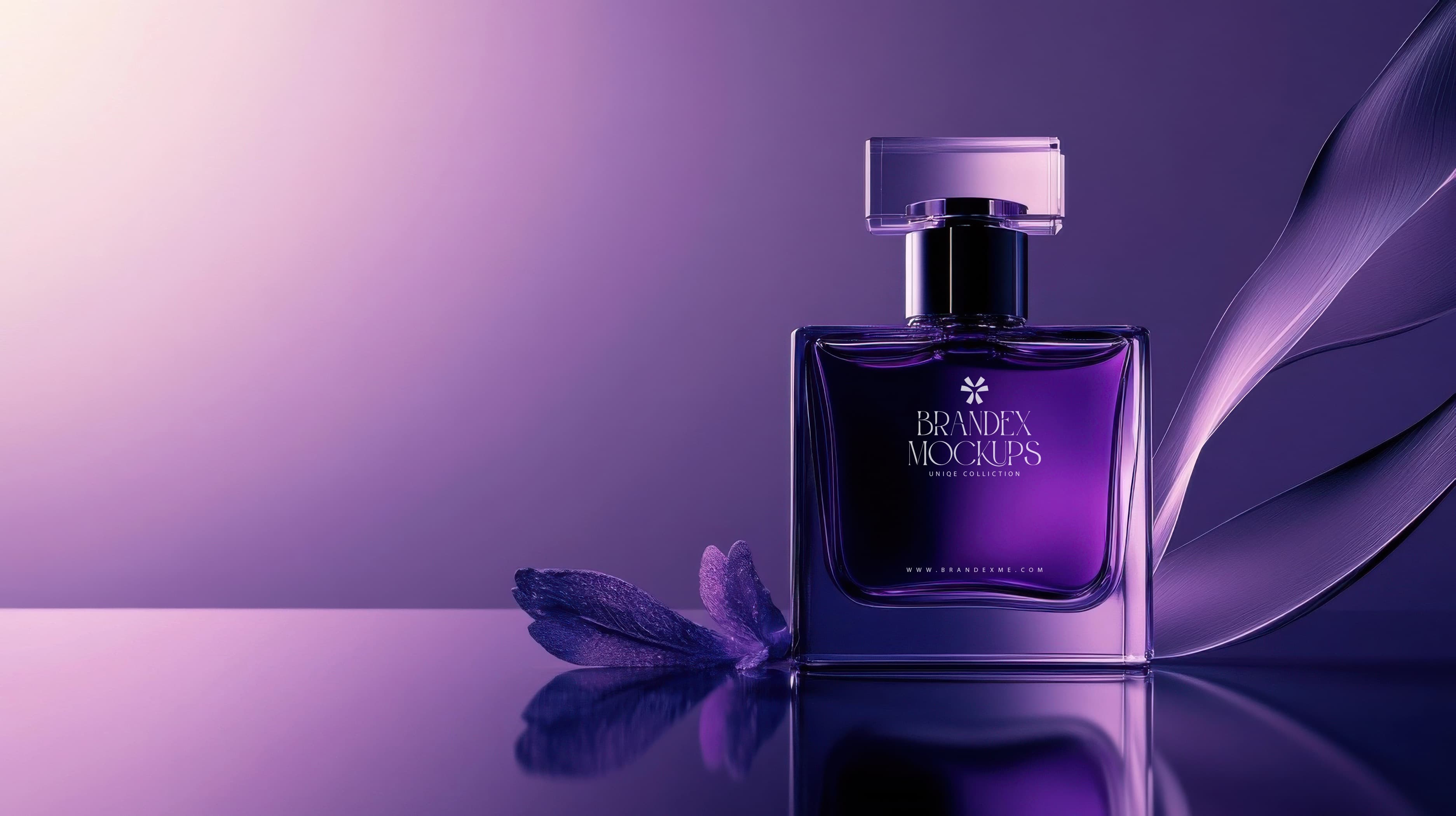 Elegant purple perfume mockup