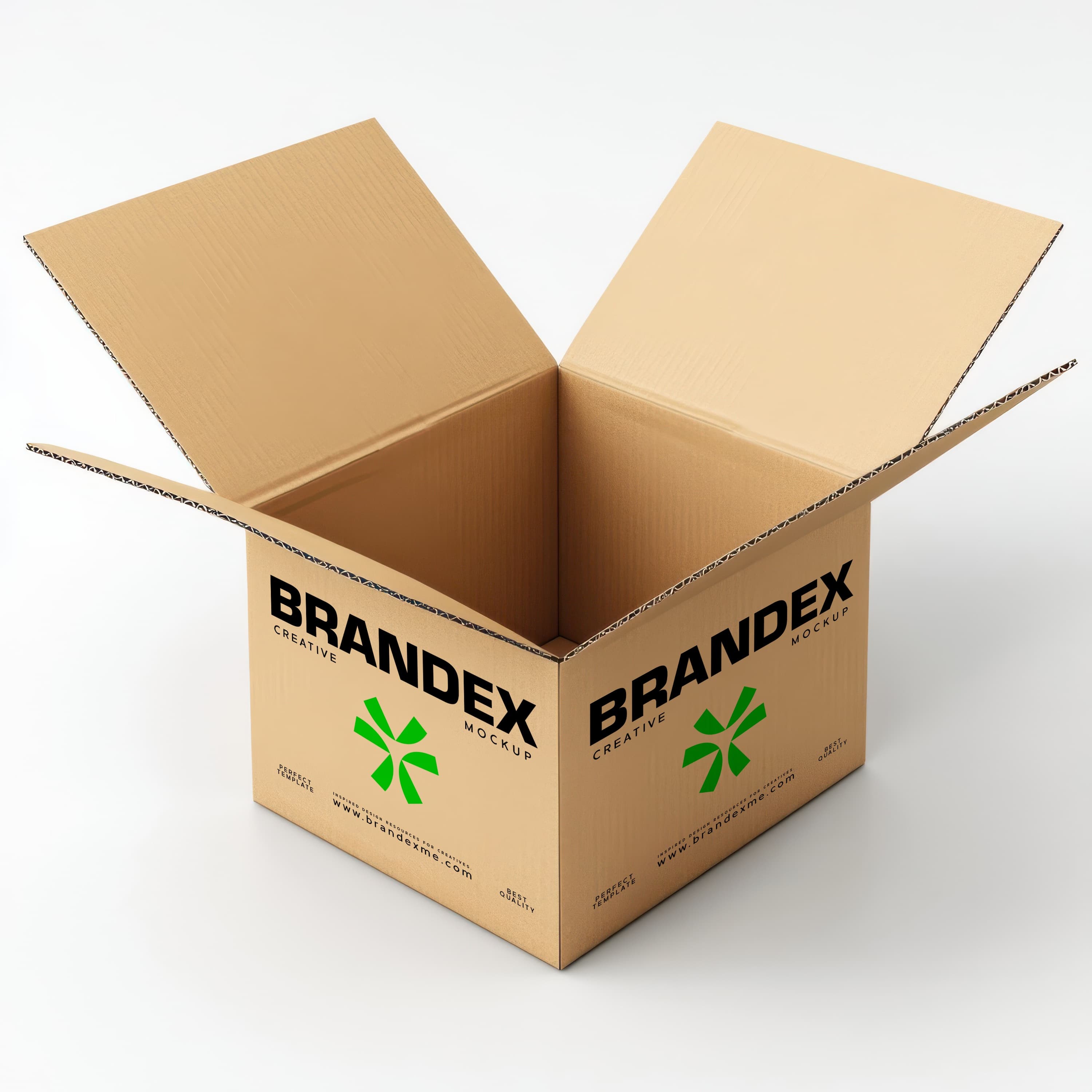 Open cardboard with logo mockup