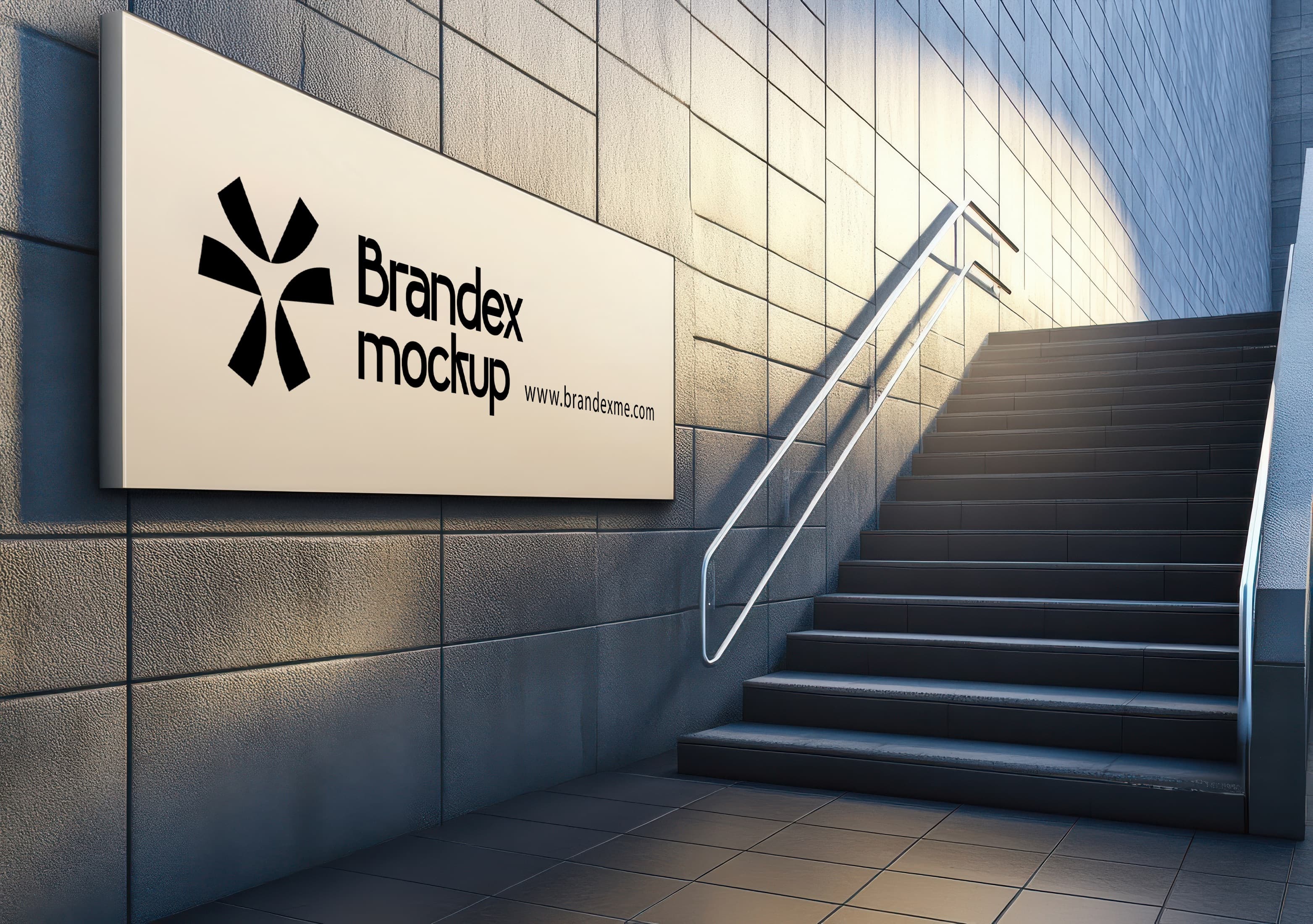 Outdoor signage wall mockup