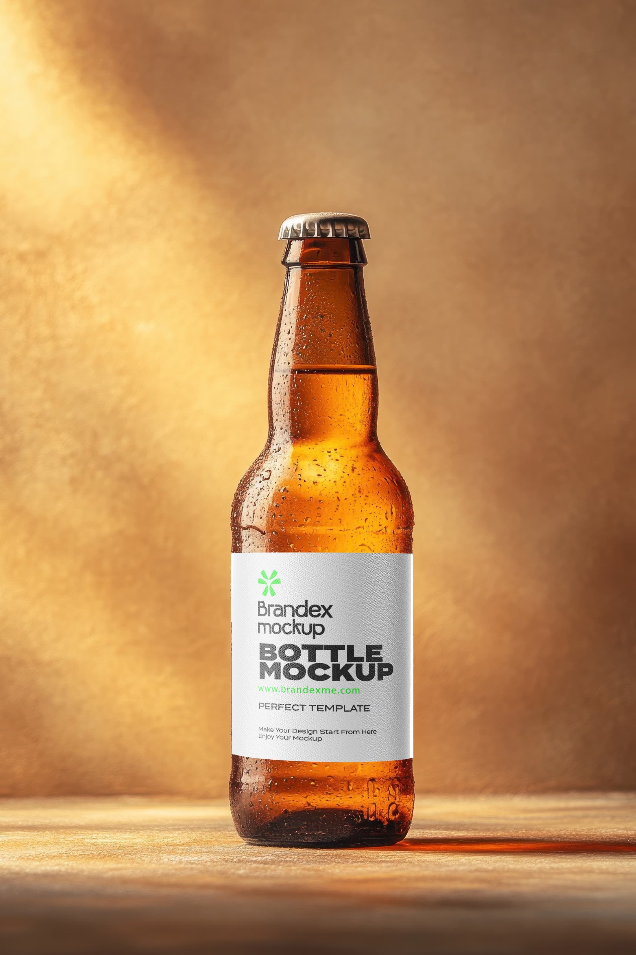 Amber glass beer mockup