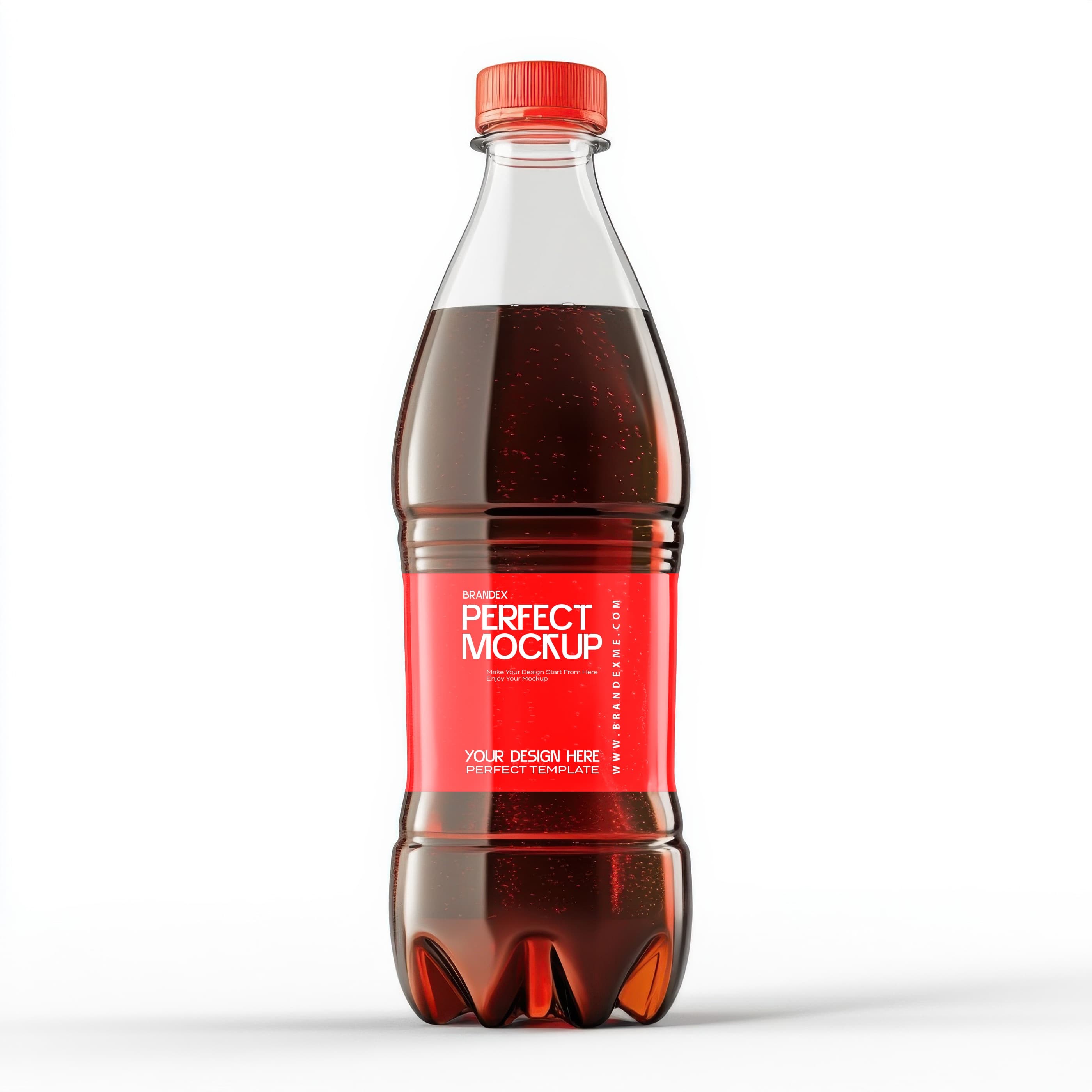 Clear soda with red label mockup