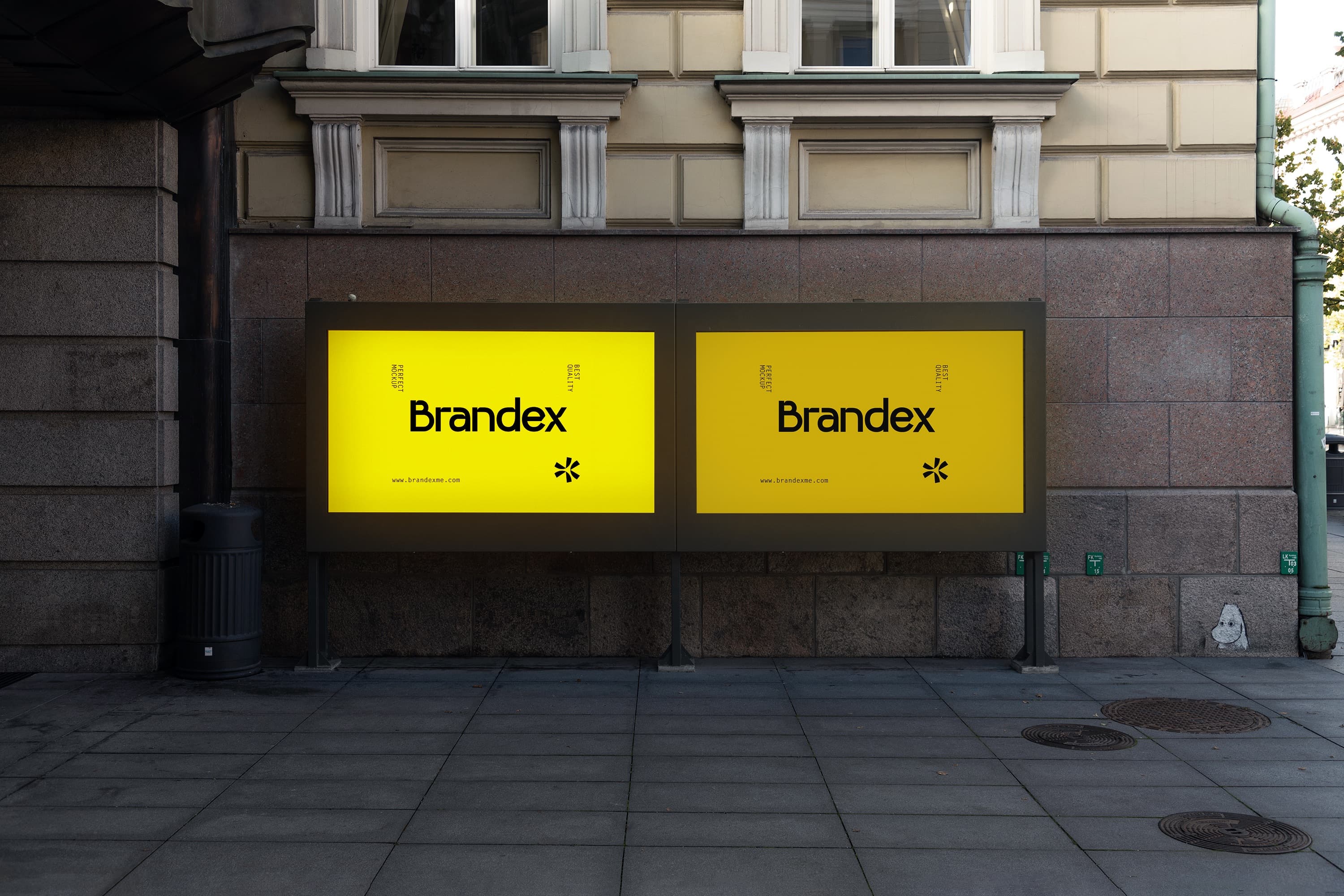 Yellow outdoor billboard mockup