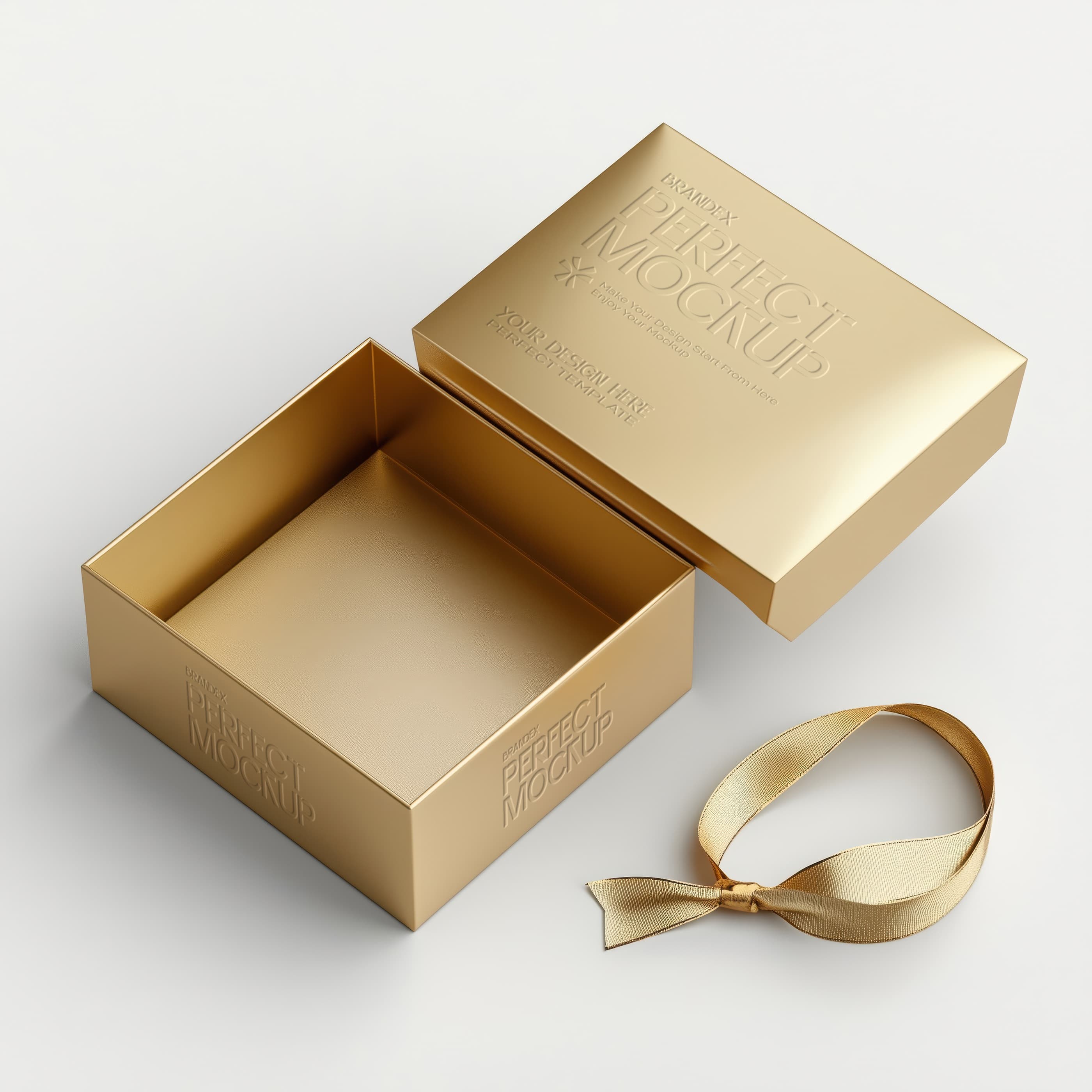 Luxurious gold gift mockup