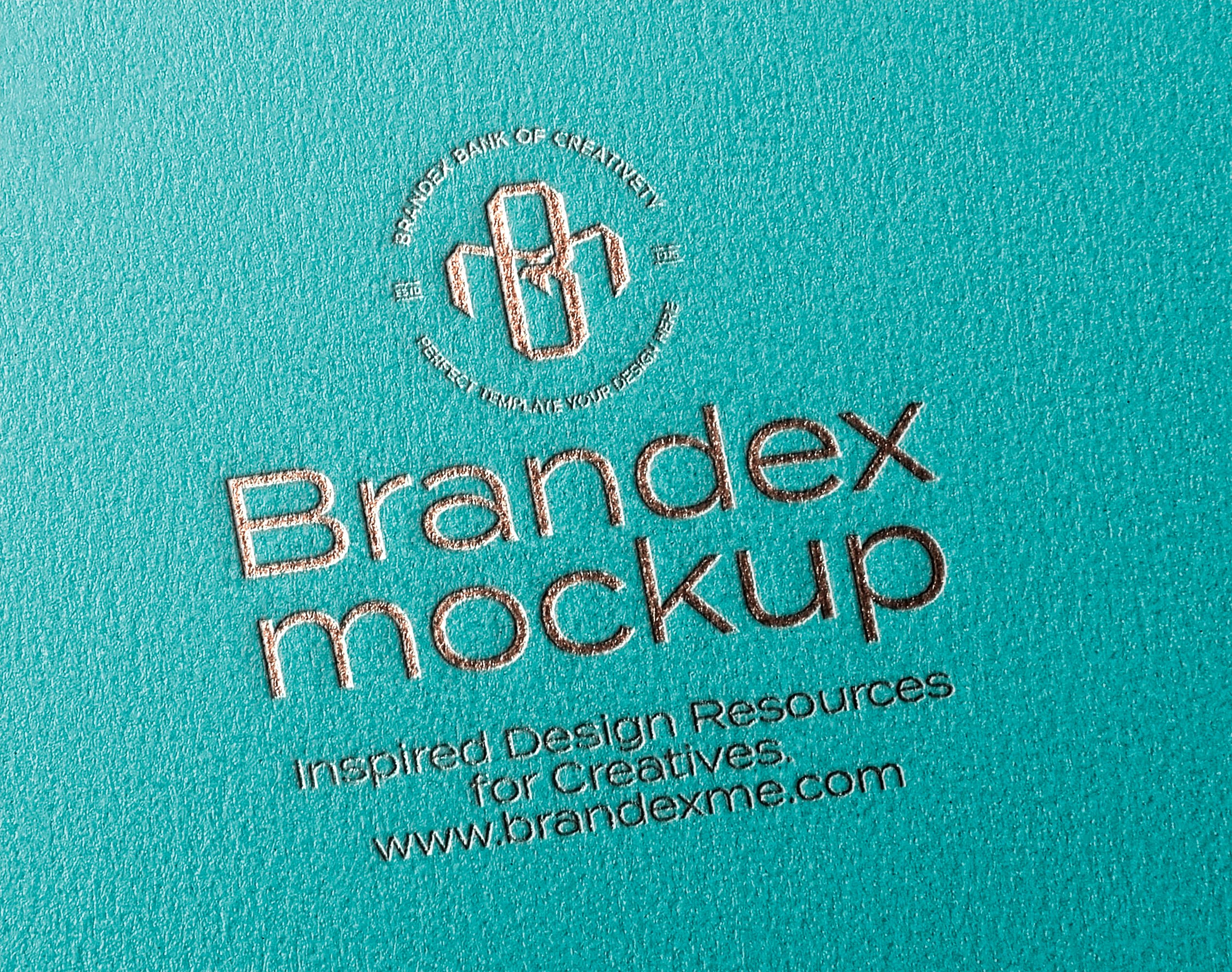 Embossed teal paper logo mockup