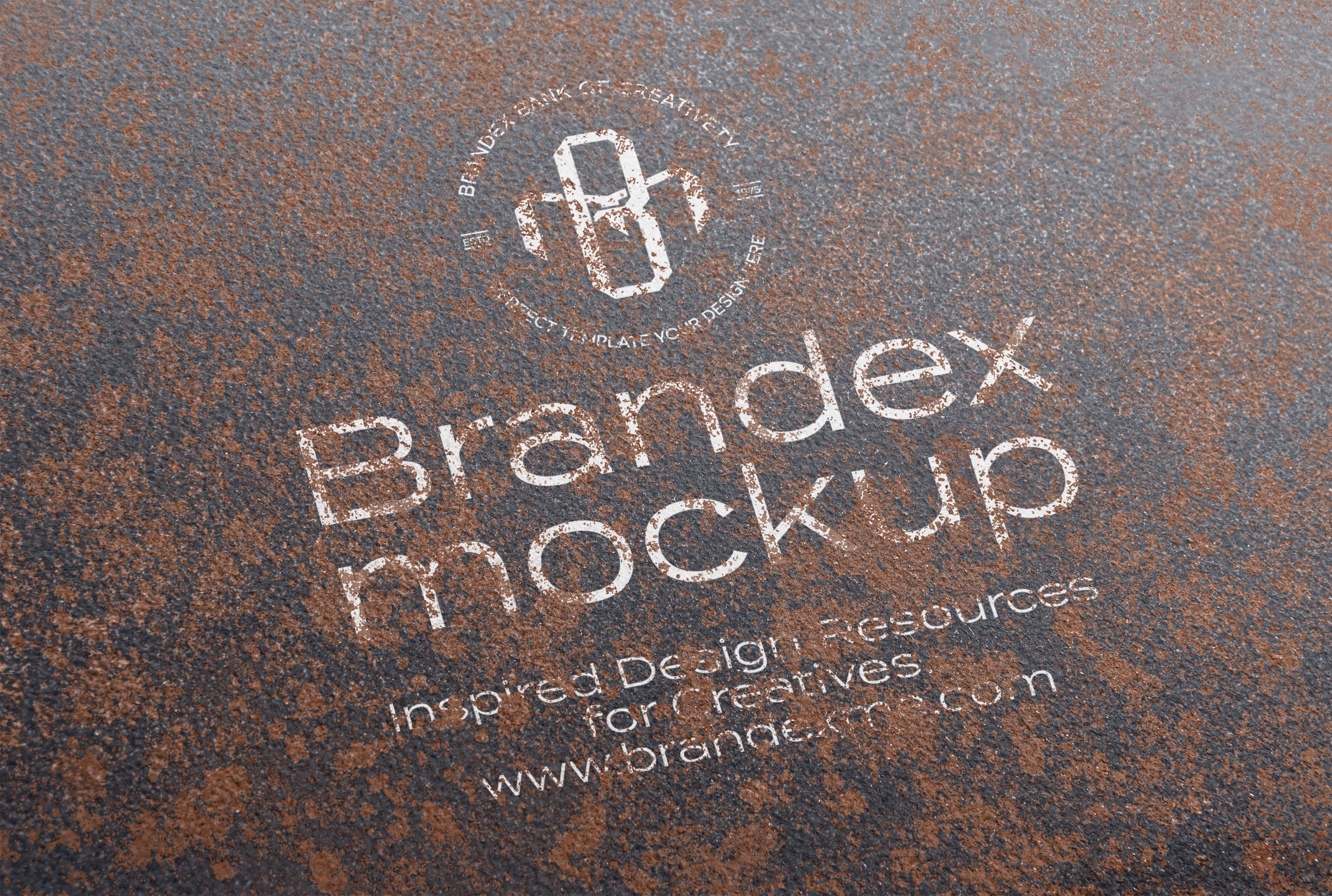Rust texture font mockup