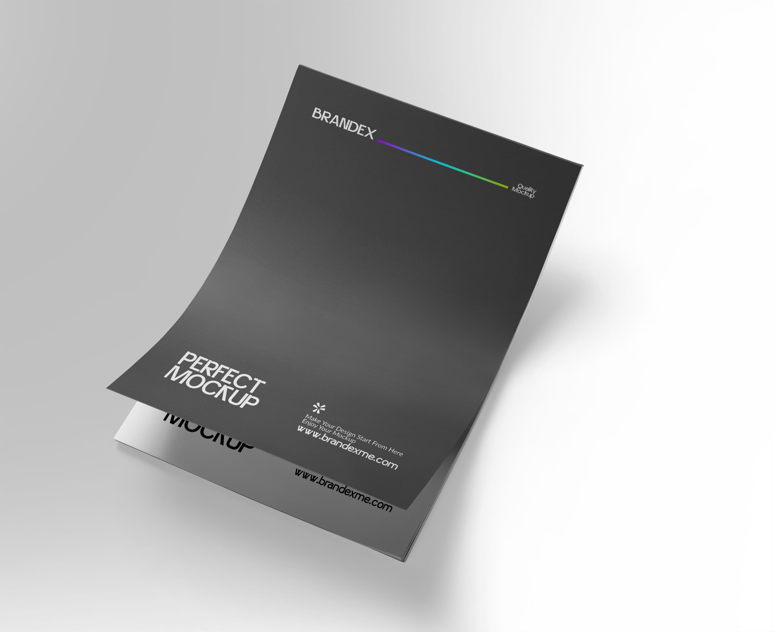 Floating black brochure mockup