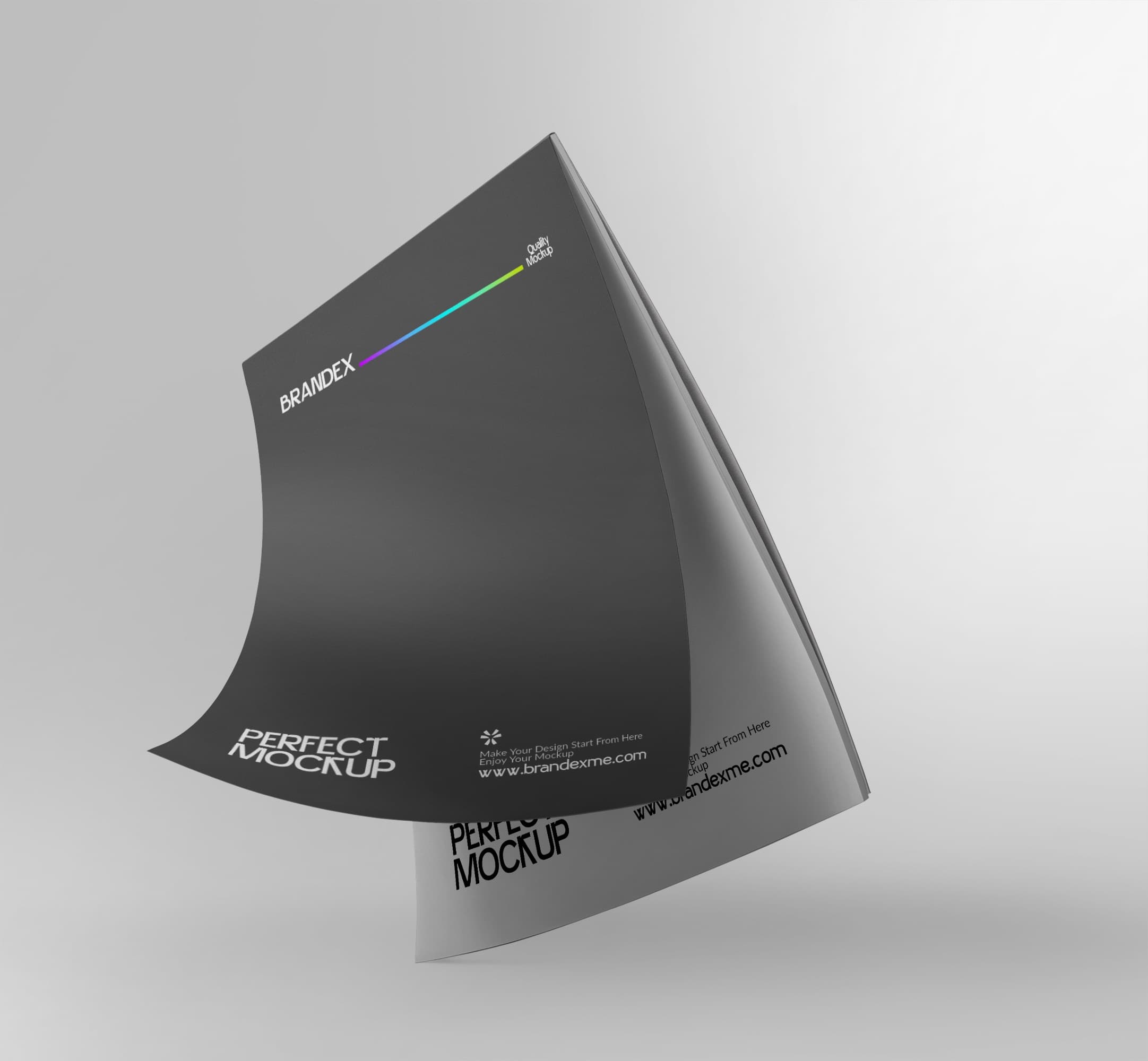 Floating paper flyer mockup