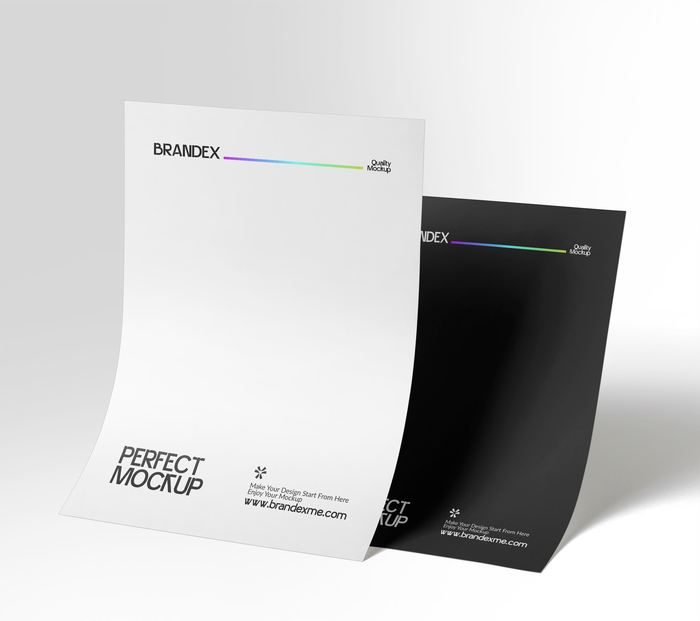 Curved paper sheet mockup