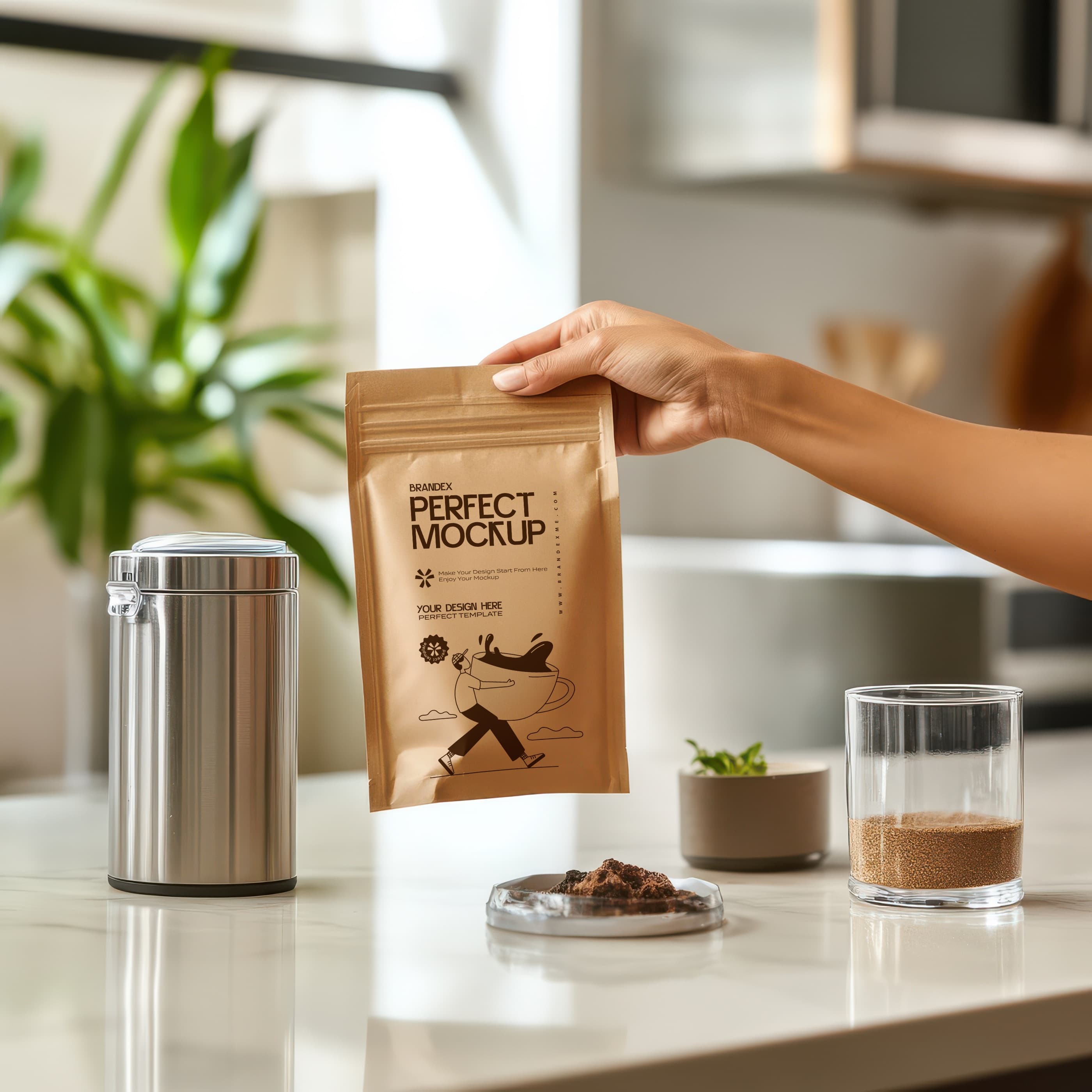 Kraft paper pouch mockup