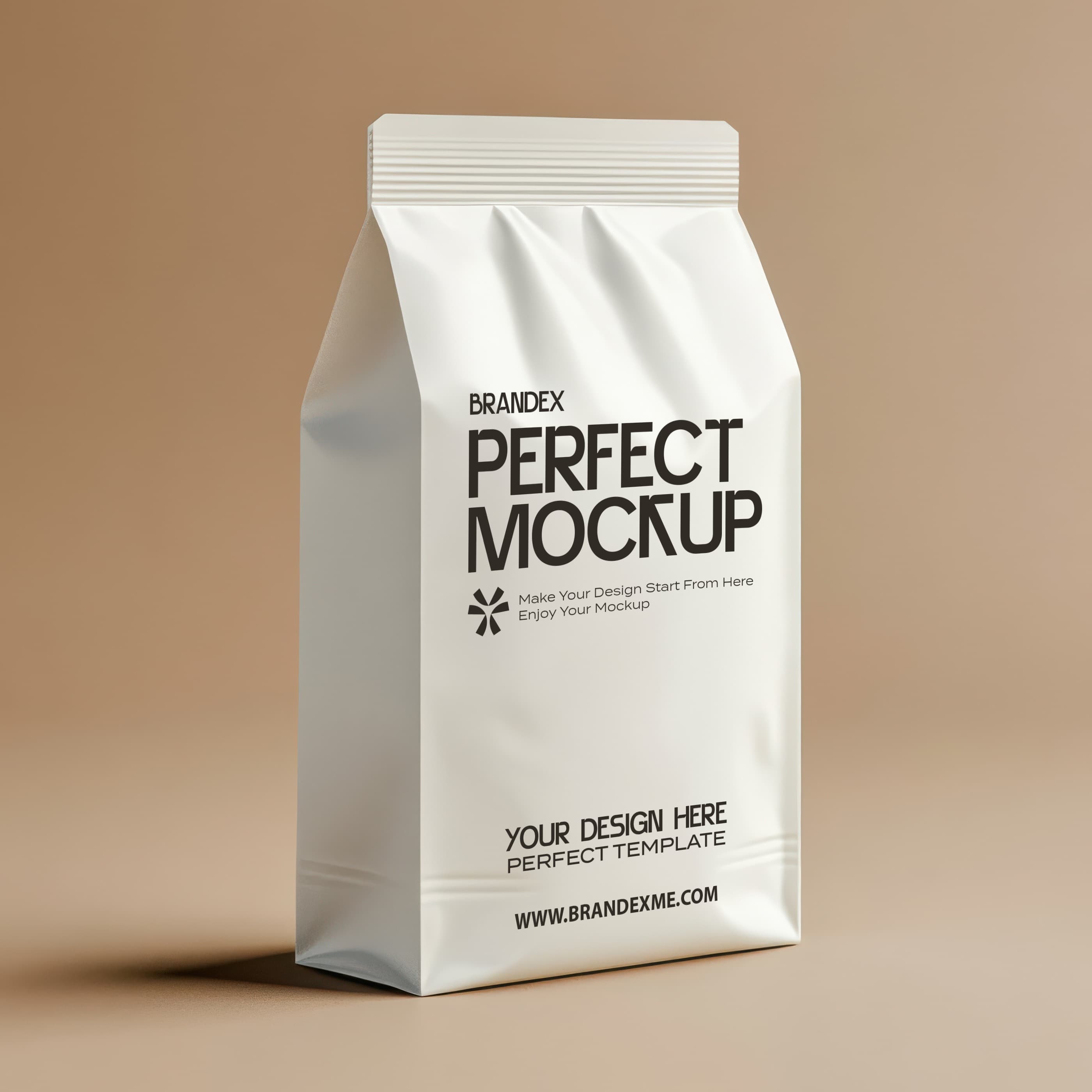 White coffee bag mockup