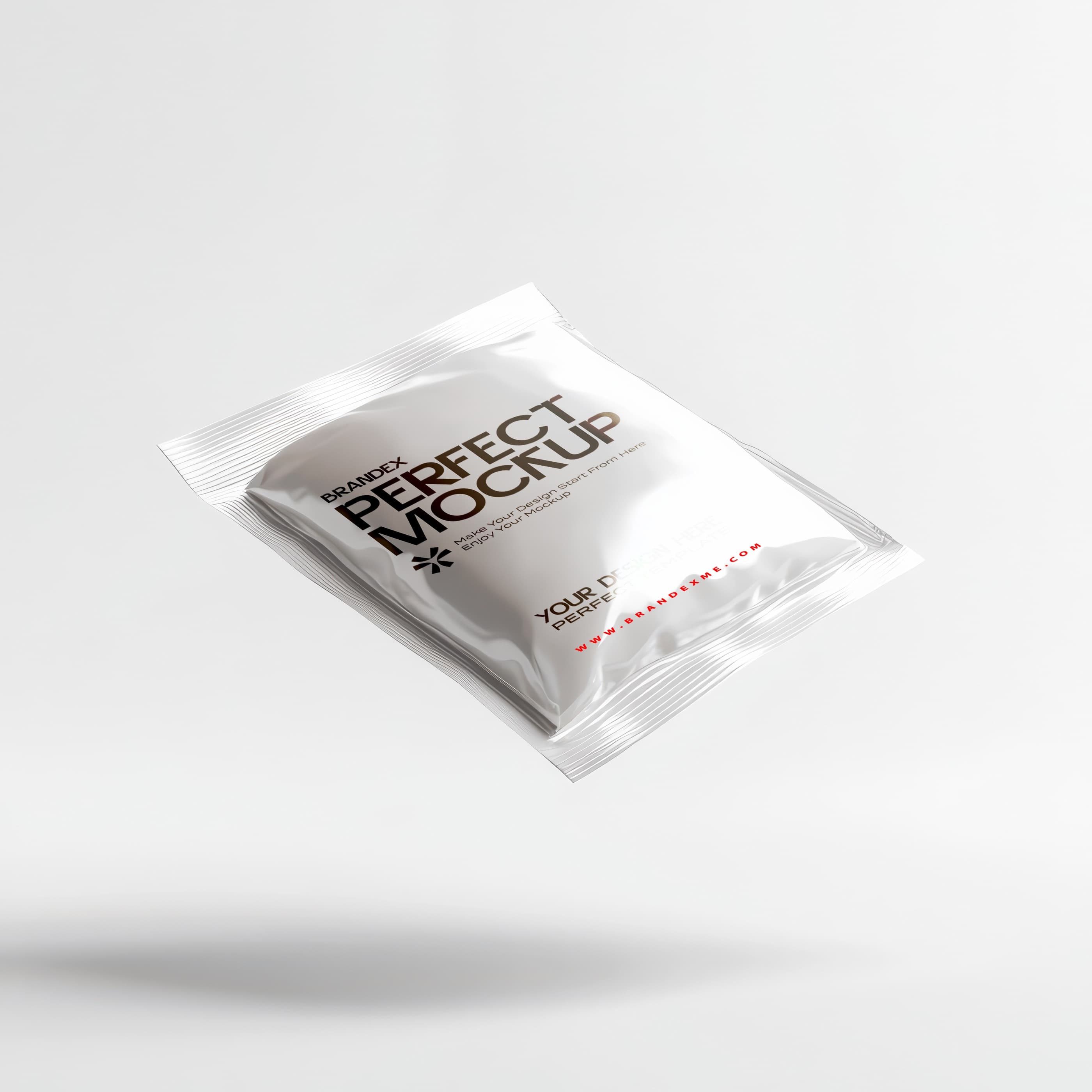Floating sachet package mockup