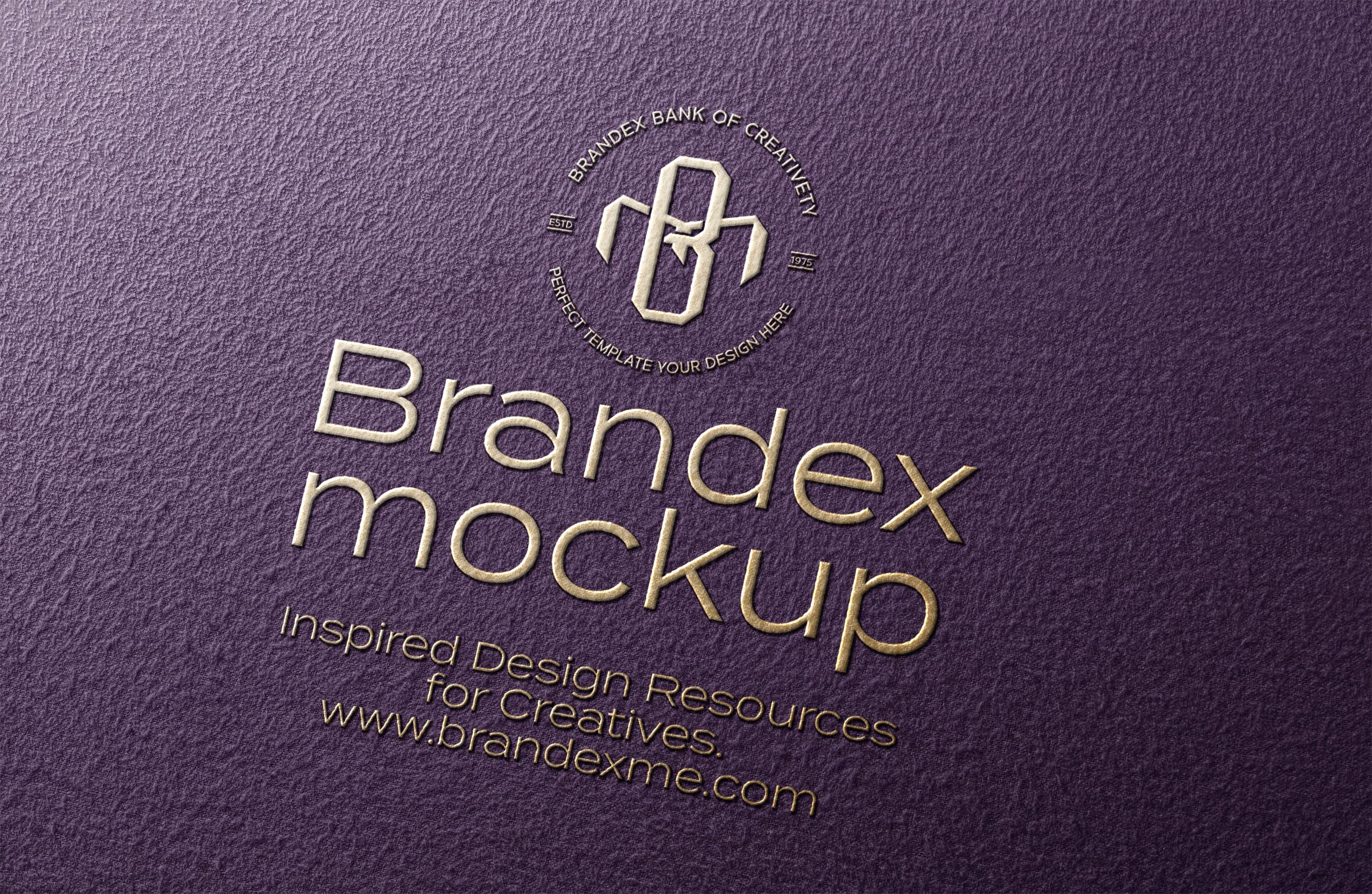 Embossed gold logo mockup