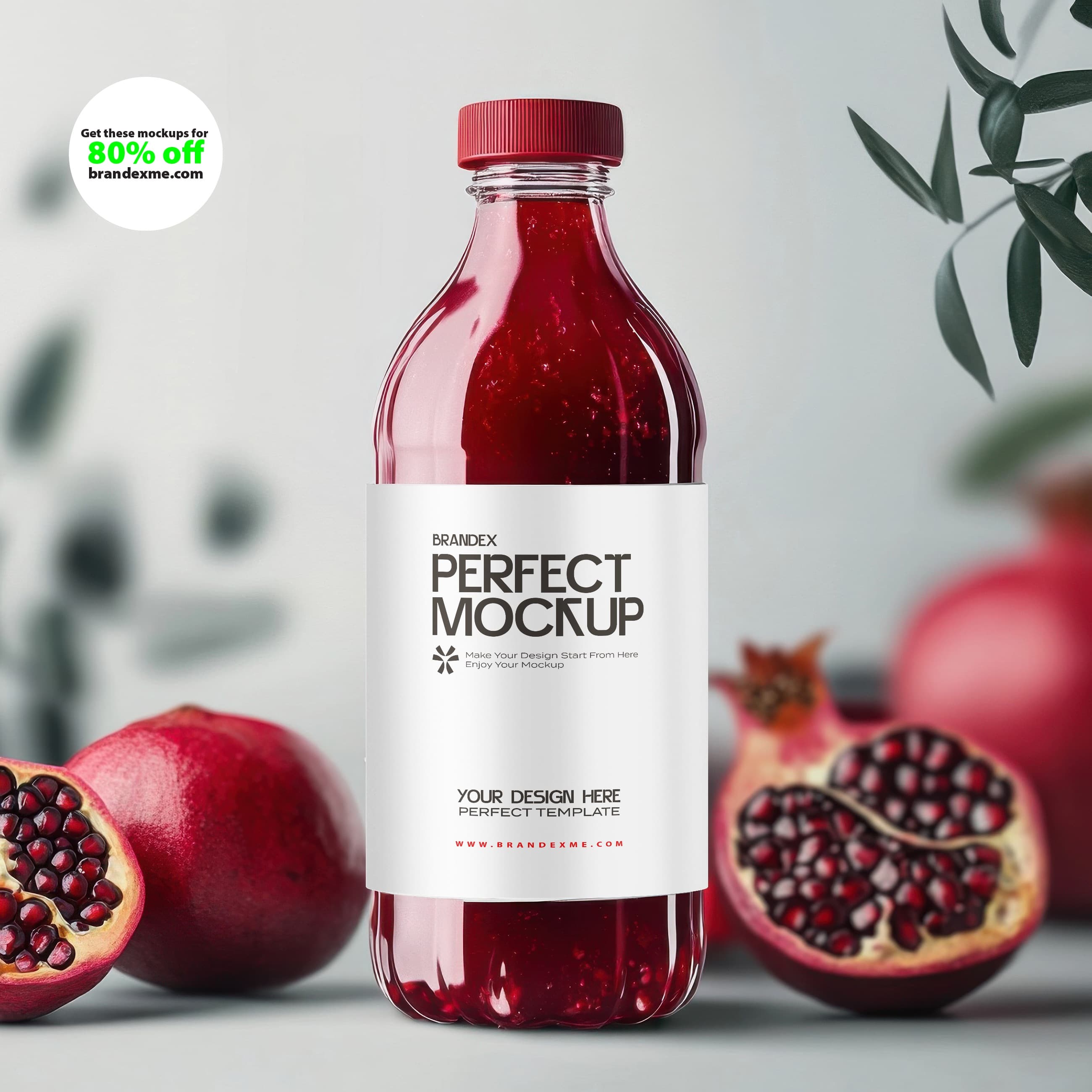 Pomegranate juice mockup