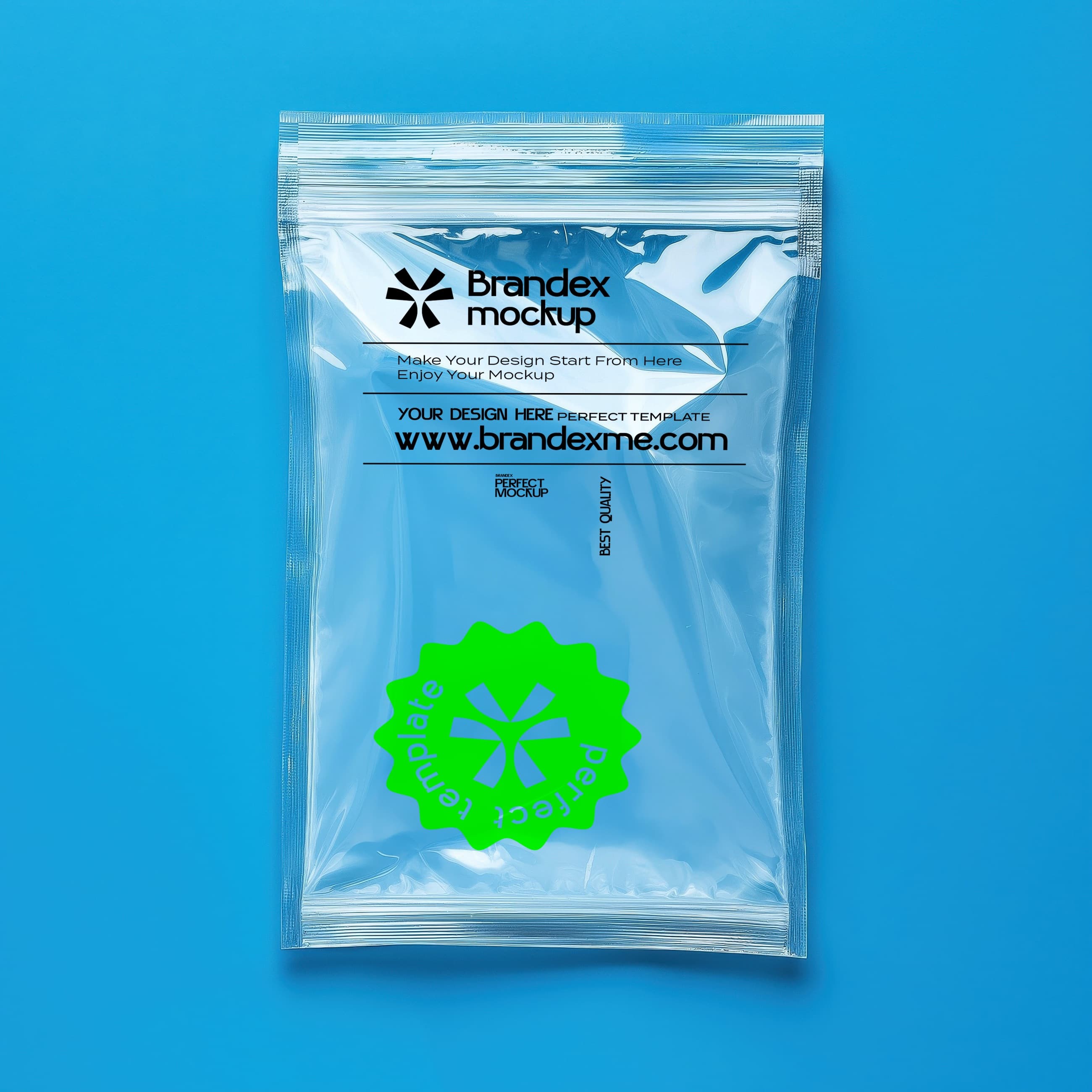 Clear ziplock bag mockup