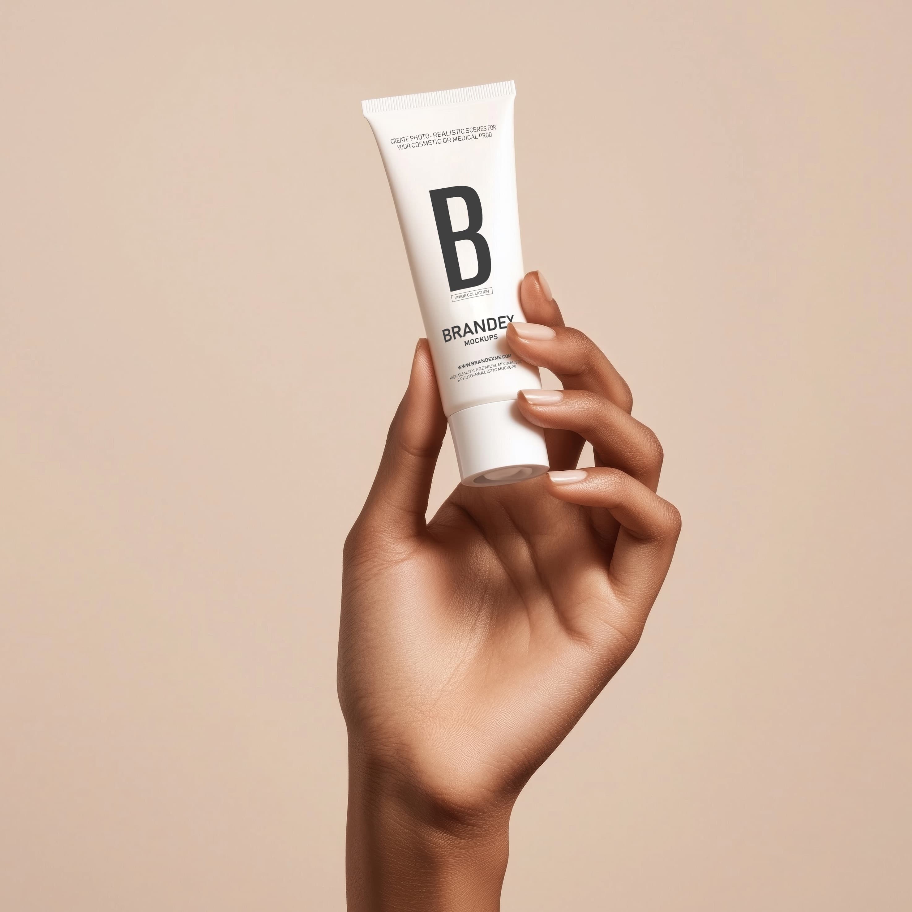 Minimal hand cream tube mockup