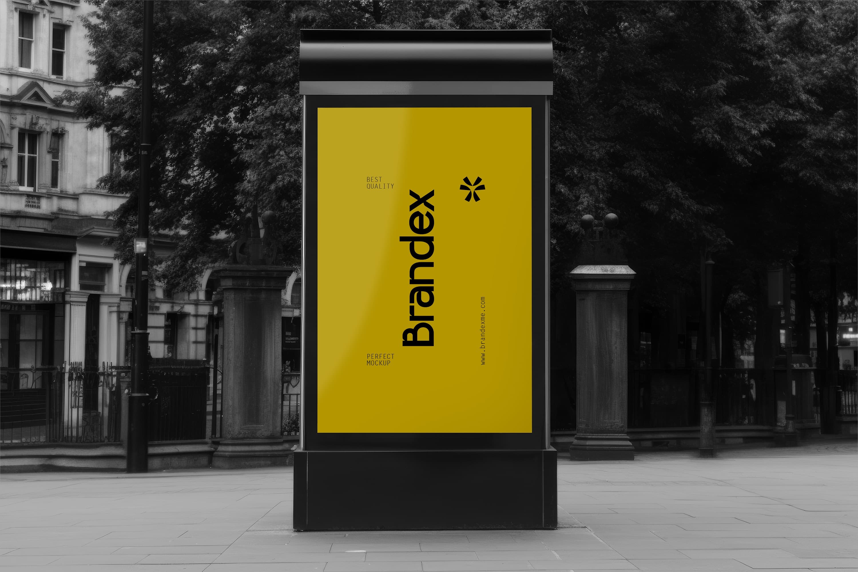Yellow urban poster mockup