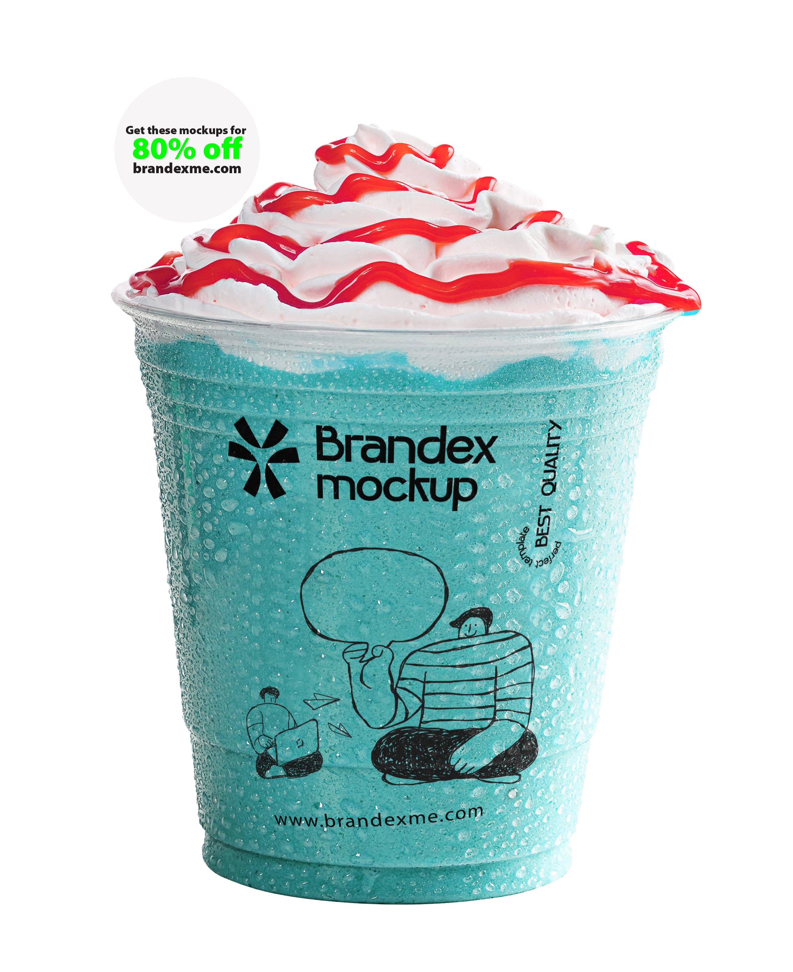 Blue ice cream cup mockup