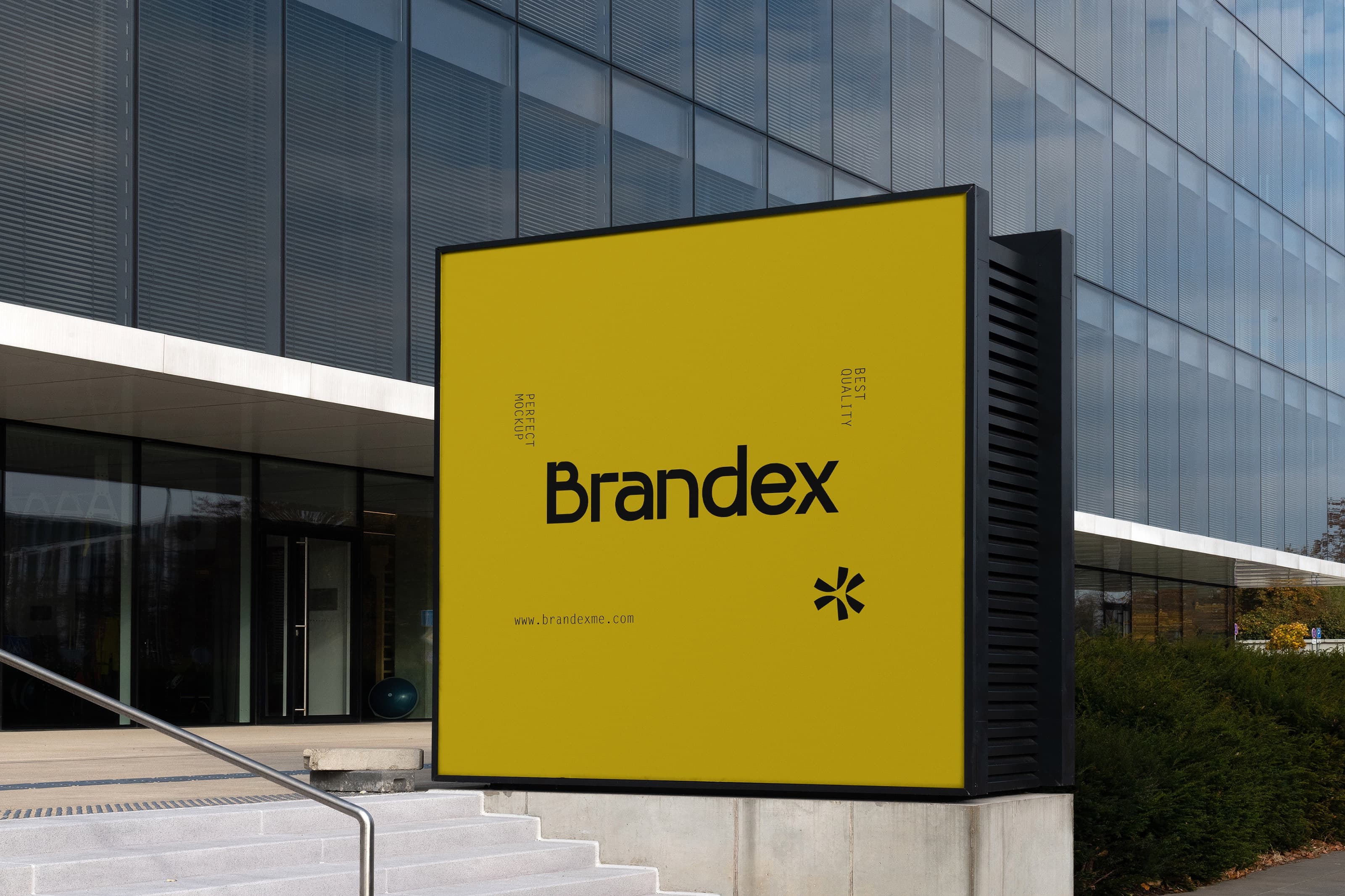 Large outdoor yellow signage mockup
