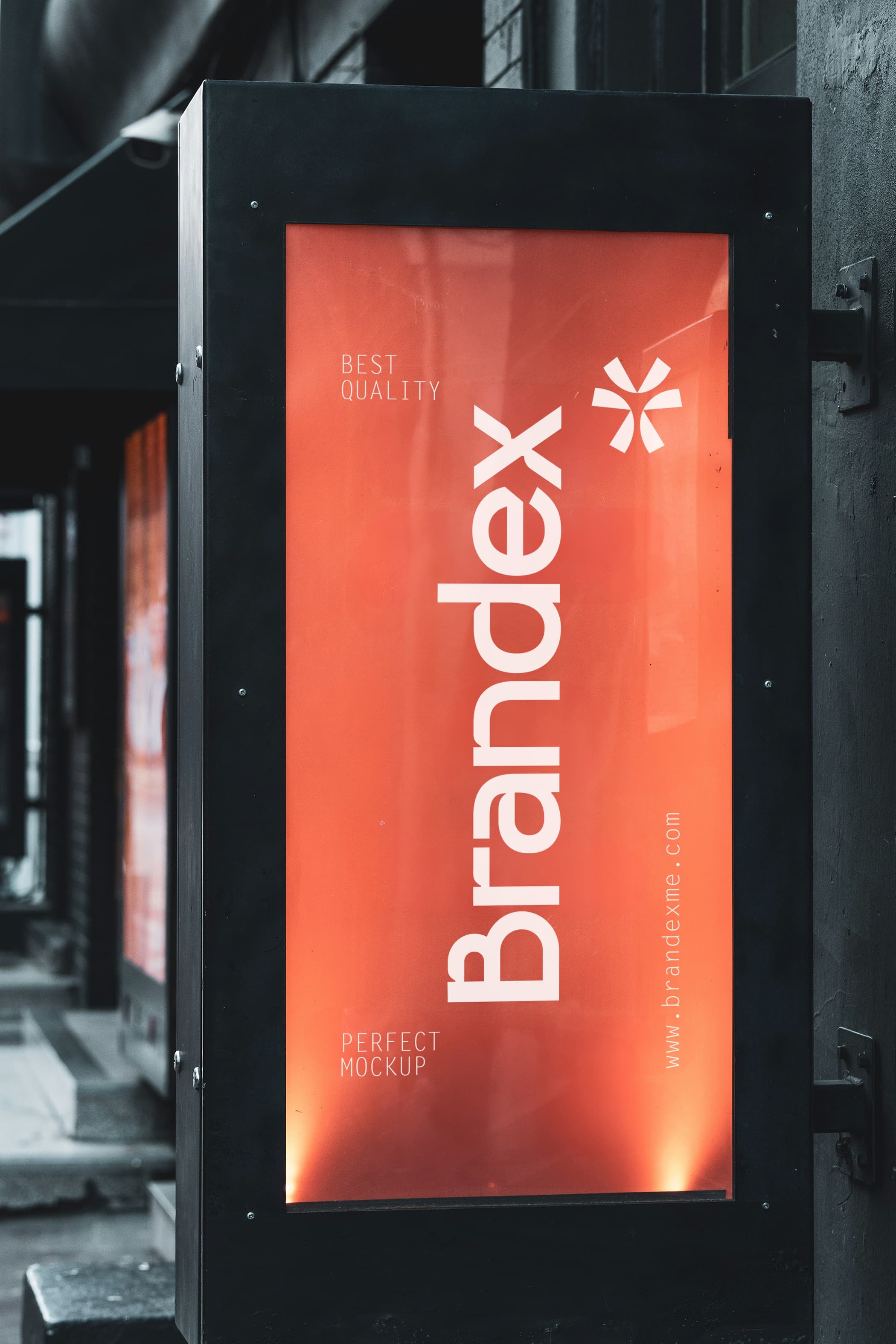 Urban illuminated poster mockup