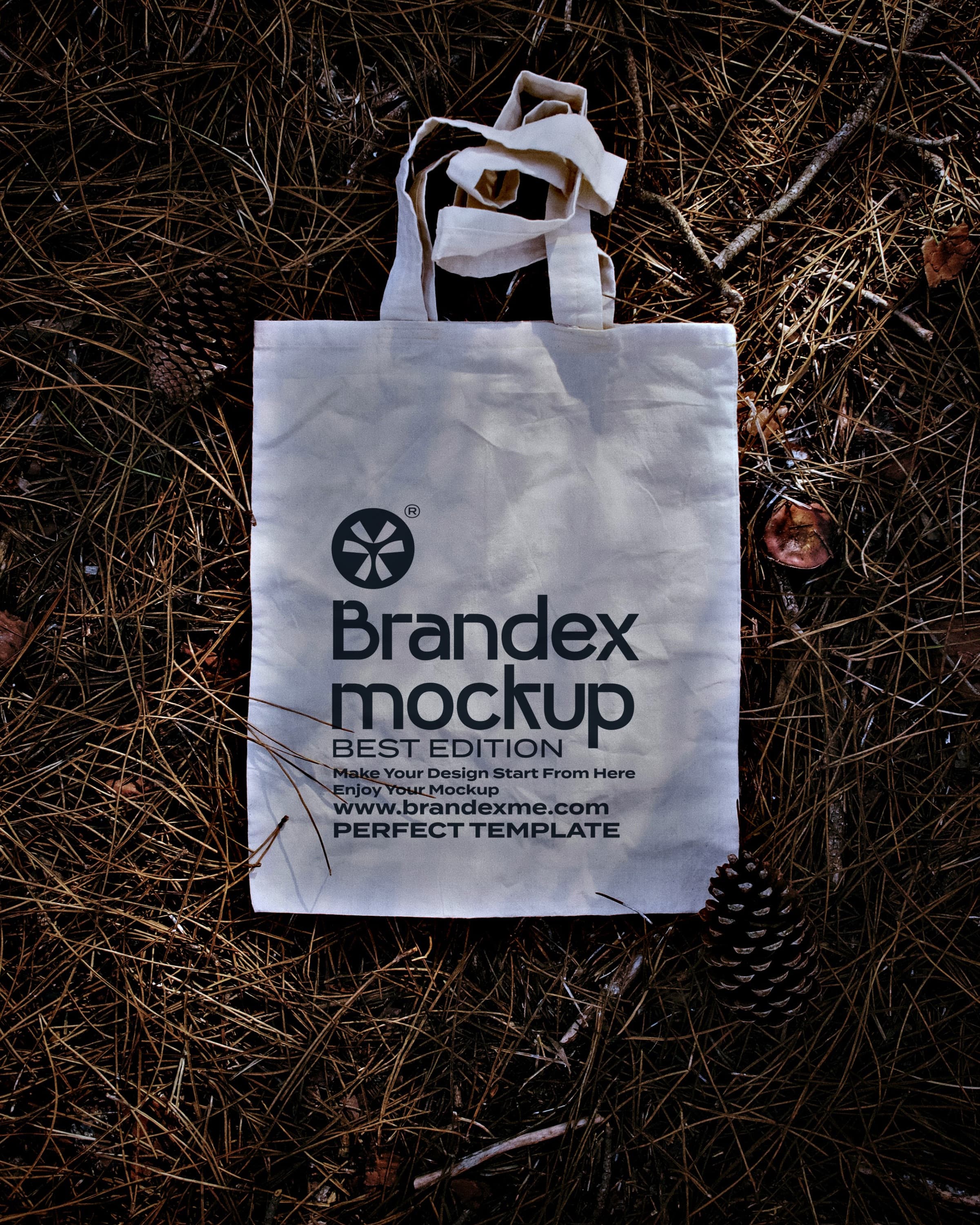 Natural canvas tote bag mockup