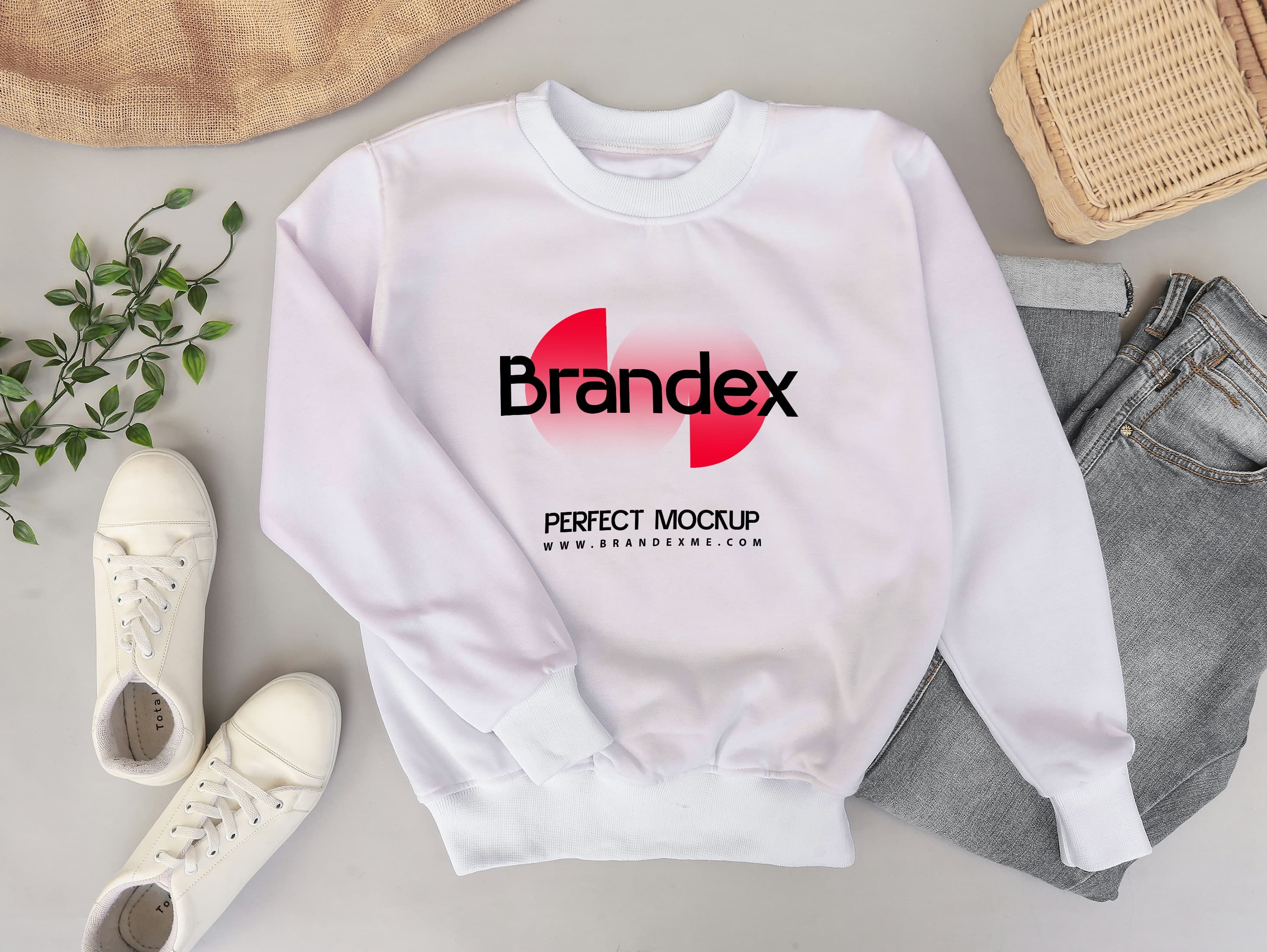 White sweatshirt branding mockup
