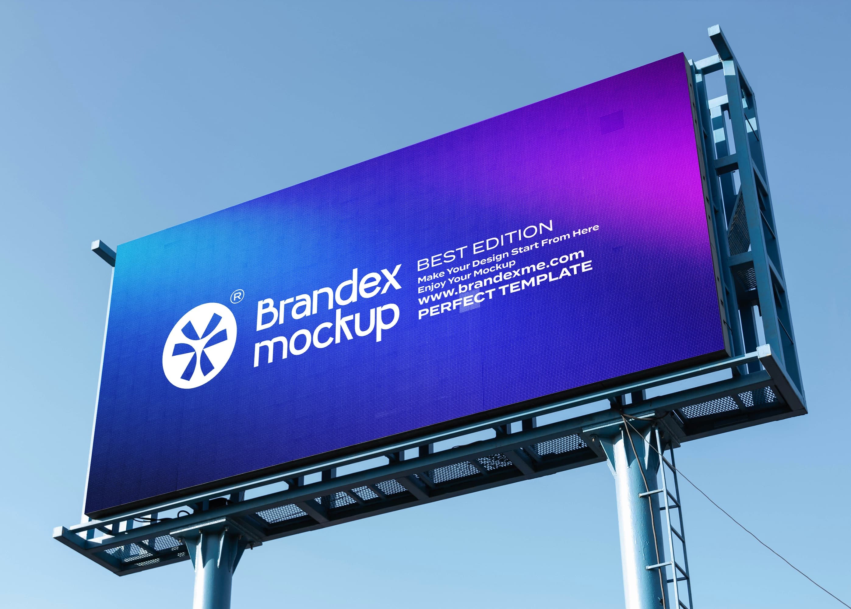 Outdoor gradient billboard mockup